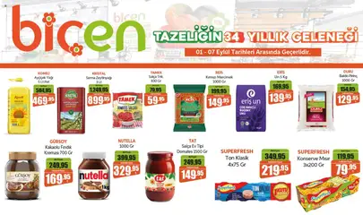 01 Eylül 2026 tarihinden itibaren geçerli olan Biçen Market kataloğu önizlemesi