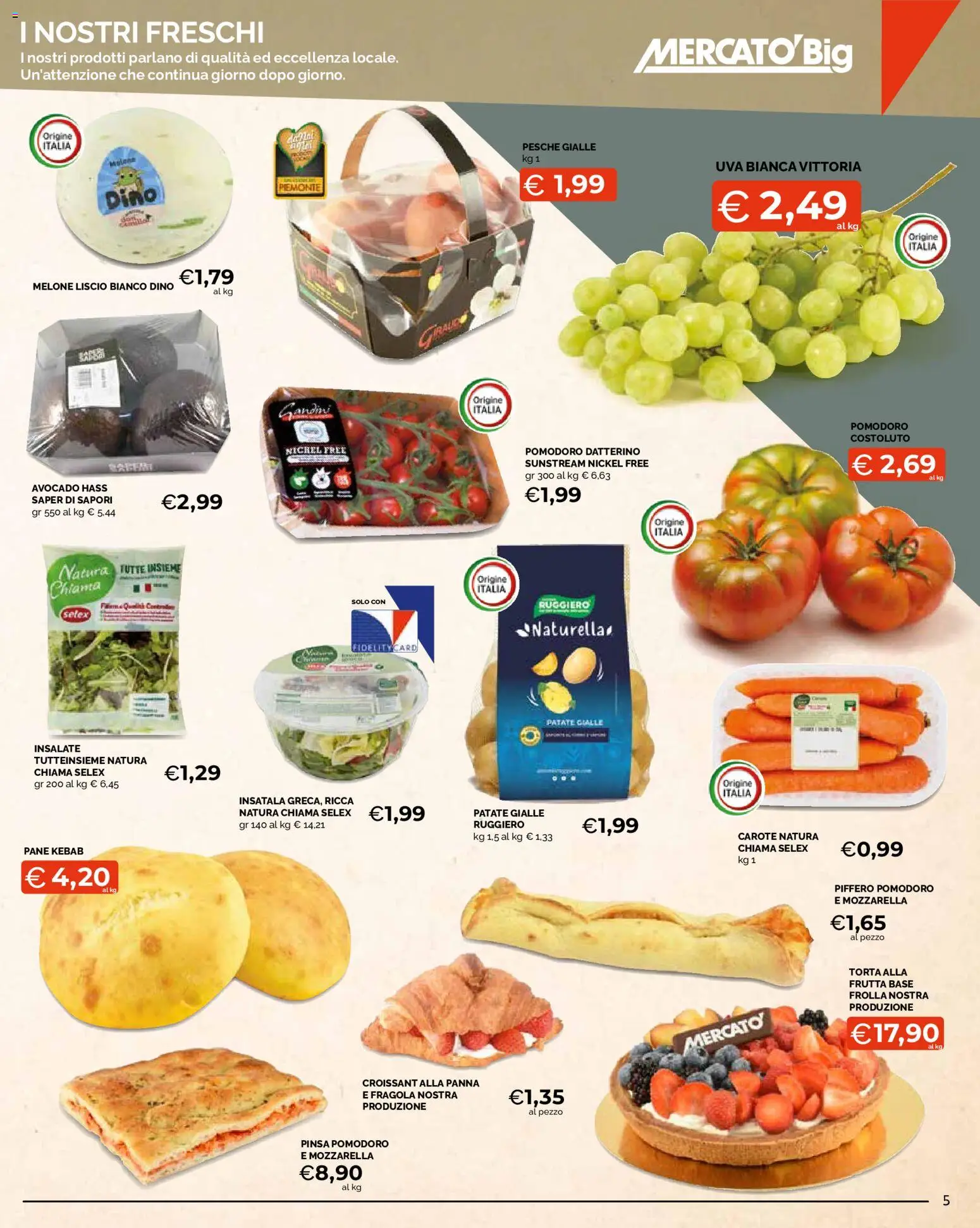 Volantino Mercatò del 03/08/2026 | Pagina: 5 | Prodotti: Panna, Avocado, Frutta, Croissant