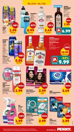 Penny Prospekt ab 02.11.2026 gültig | Seite: 49 | Produkte: Jim beam, Wasser, Alkohol, Powerade