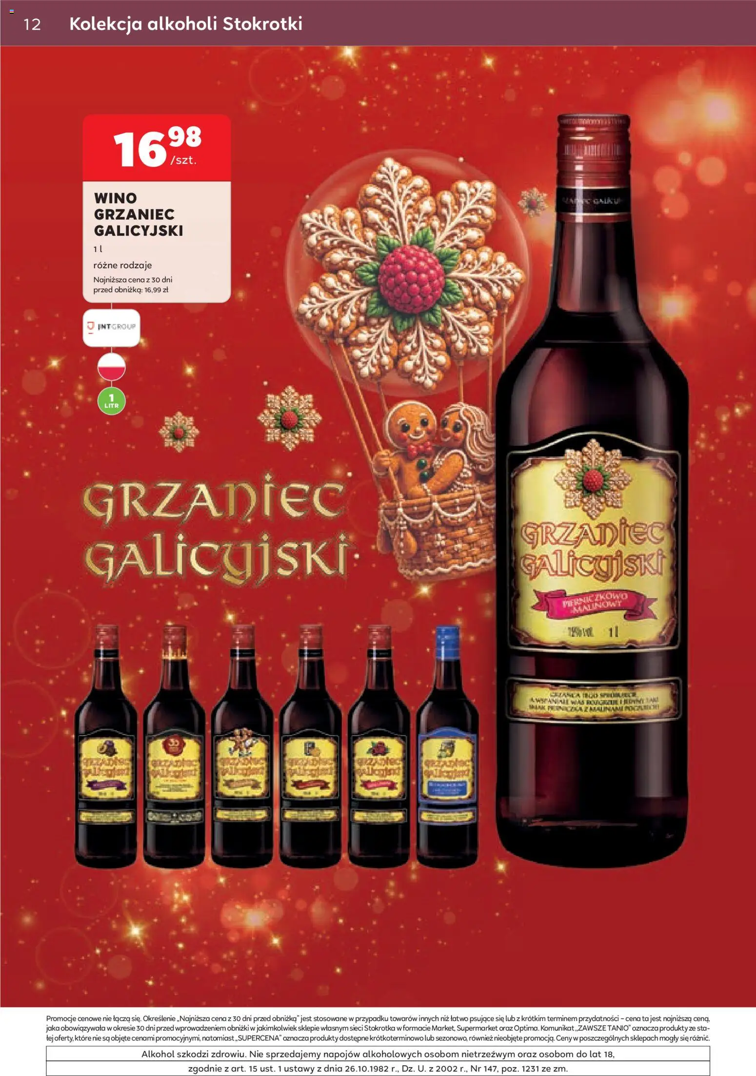Stokrotka gazetka - Oferta alkoholowa od 29.10.2026 | Strona: 12 | Produkty: Stokrotka, Grzaniec galicyjski, Wino, Alkohol