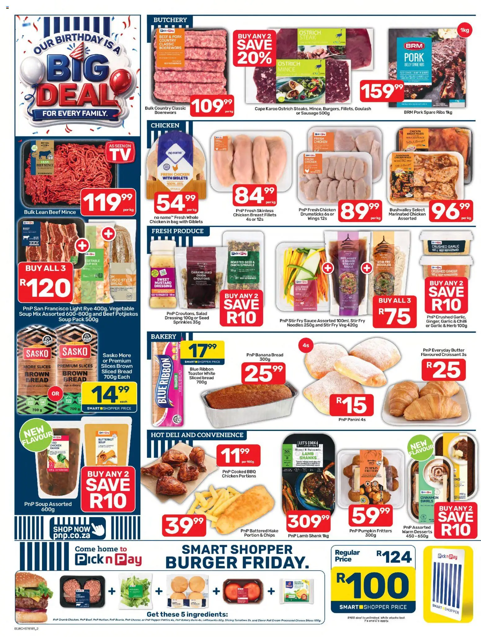 New Pick n Pay catalogue – valid from 24/07/2026 | Page: 2 | Products: Bag, Noodles, Sauce, Garlic
