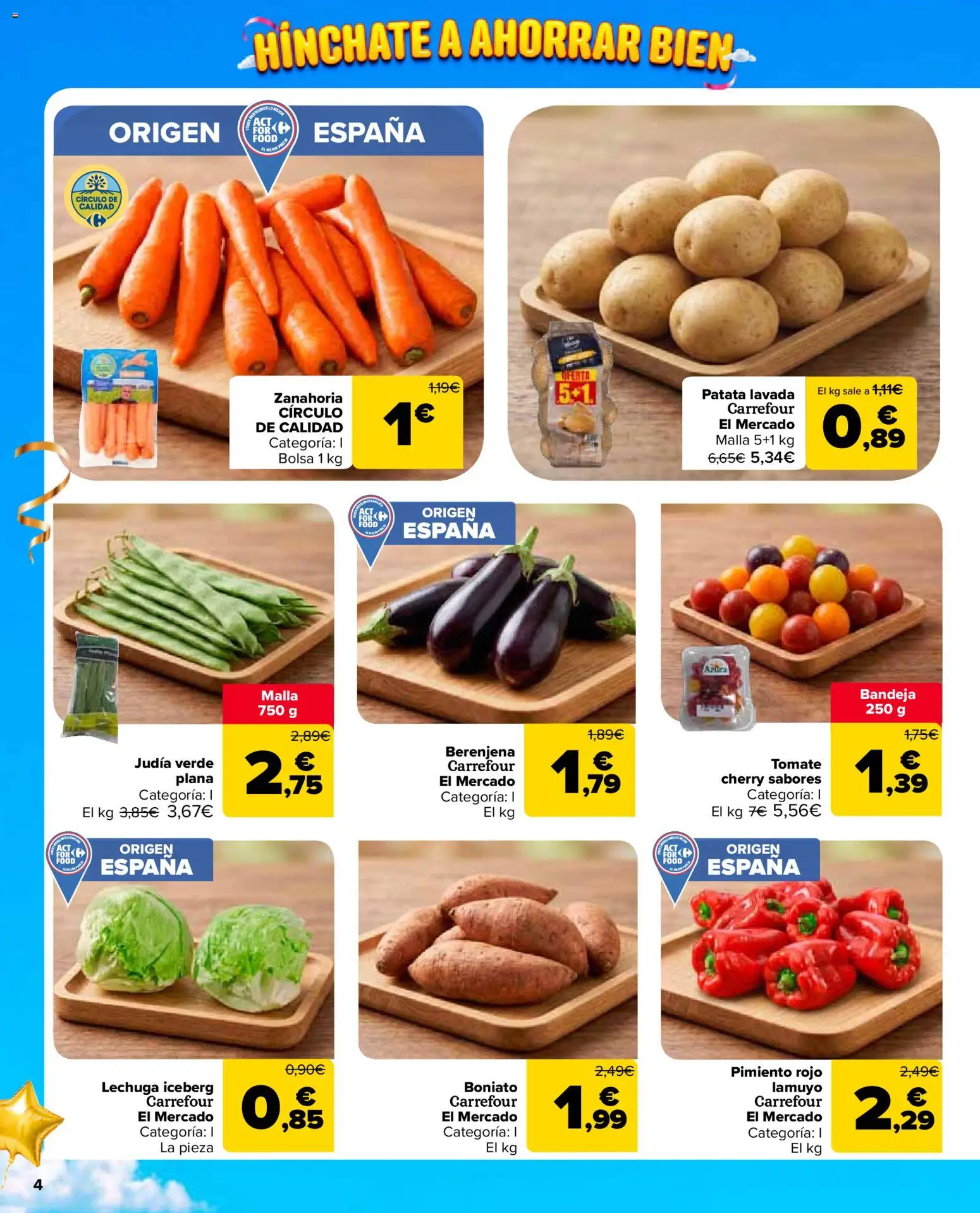 Carrefour Market folleto │ válido desde el 24/09/2026 | Página: 4 | Productos: Berenjena, Pimiento, Bolsa, Bandeja