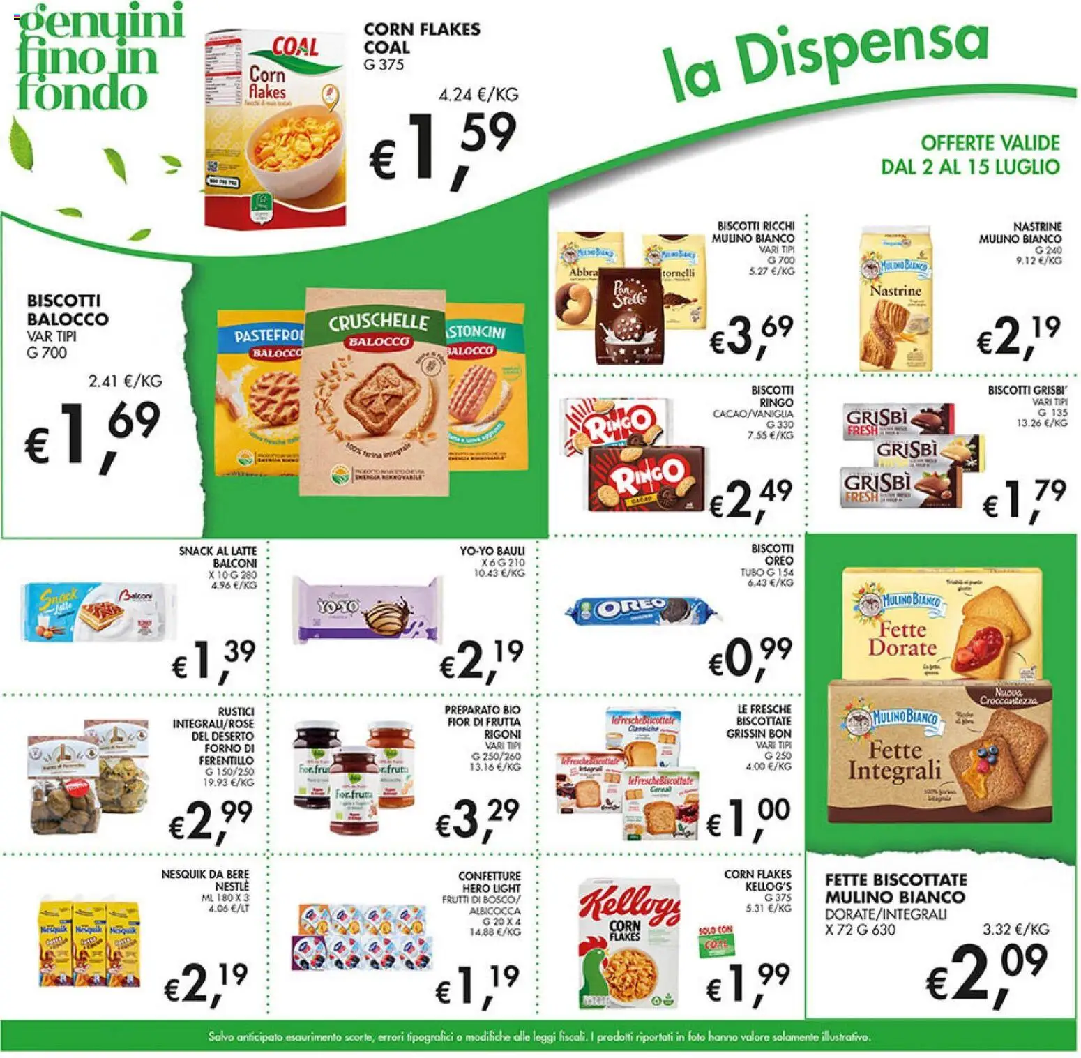 Volantino Coal del 02/07/2026 | Pagina: 15 | Prodotti: Frutta, Latte, Farina, Fette biscottate