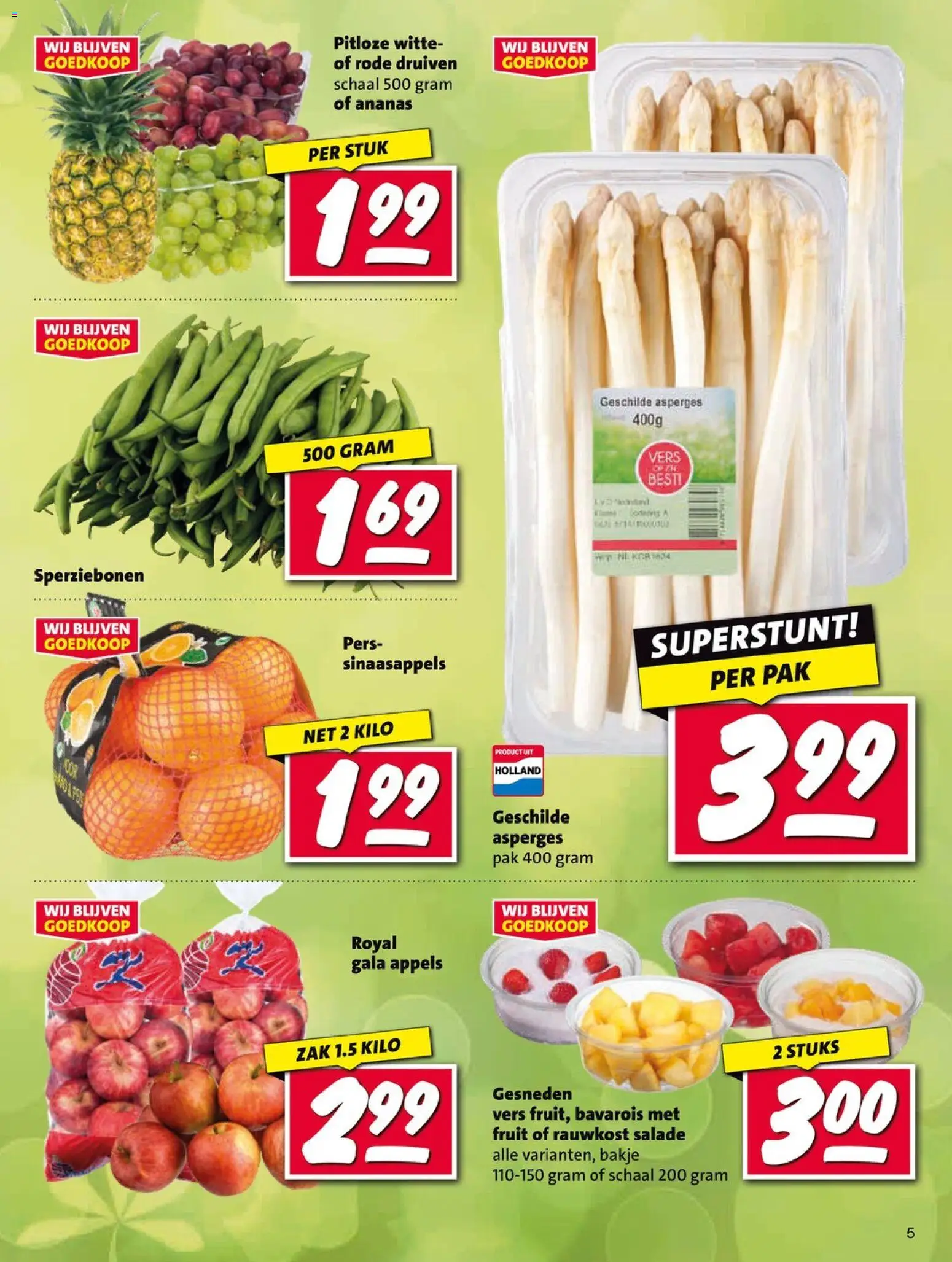 {H1} | Pagina: 5 | Producten: Appels, Sinaasappels, Ananas, Salade