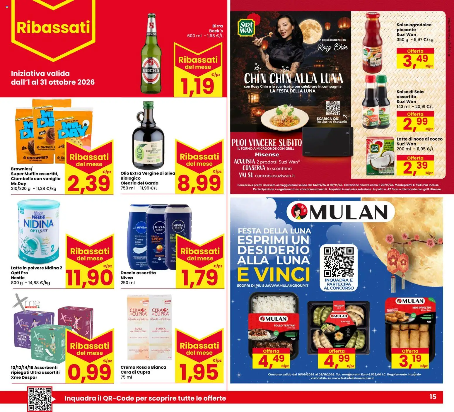 Volantino Eurospar del 01/10/2026 | Pagina: 15 | Prodotti: Birra, Latte in polvere, Brownies, Doccia