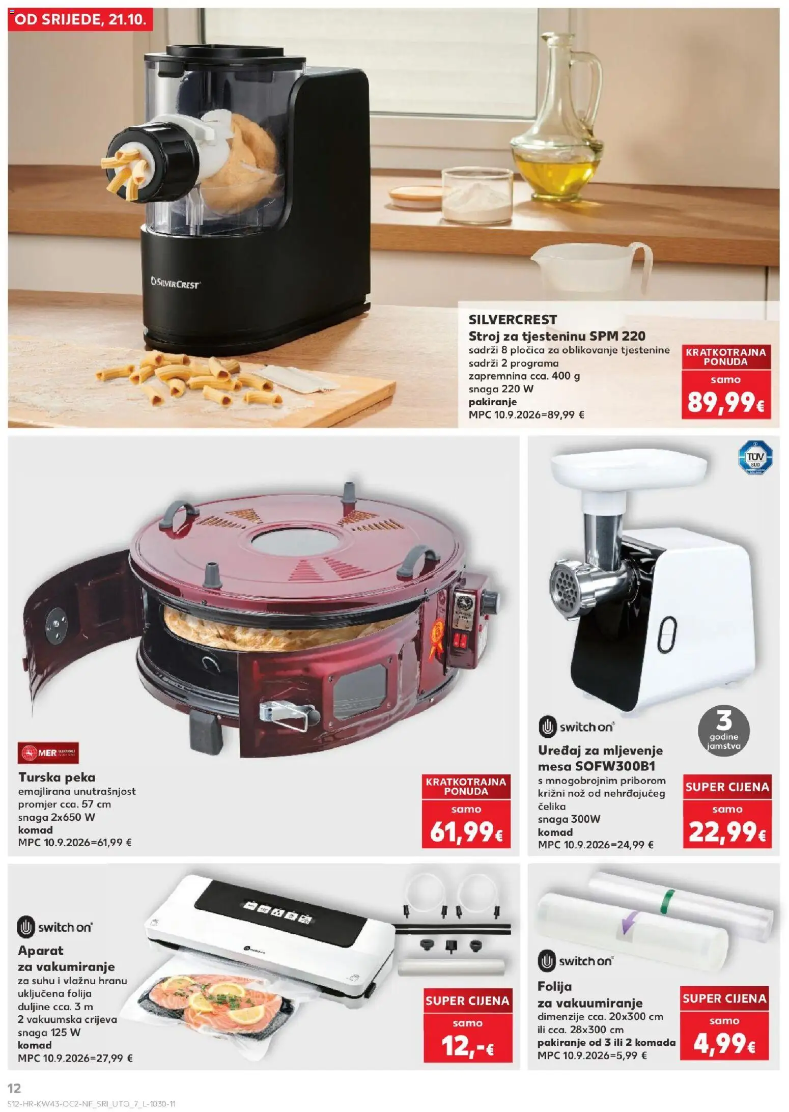 Kaufland katalog | vrijedi od 21.10.2026 | Stranica: 12 | Proizvodi: Folija, Nož, Pasta, Stroj za tjesteninu