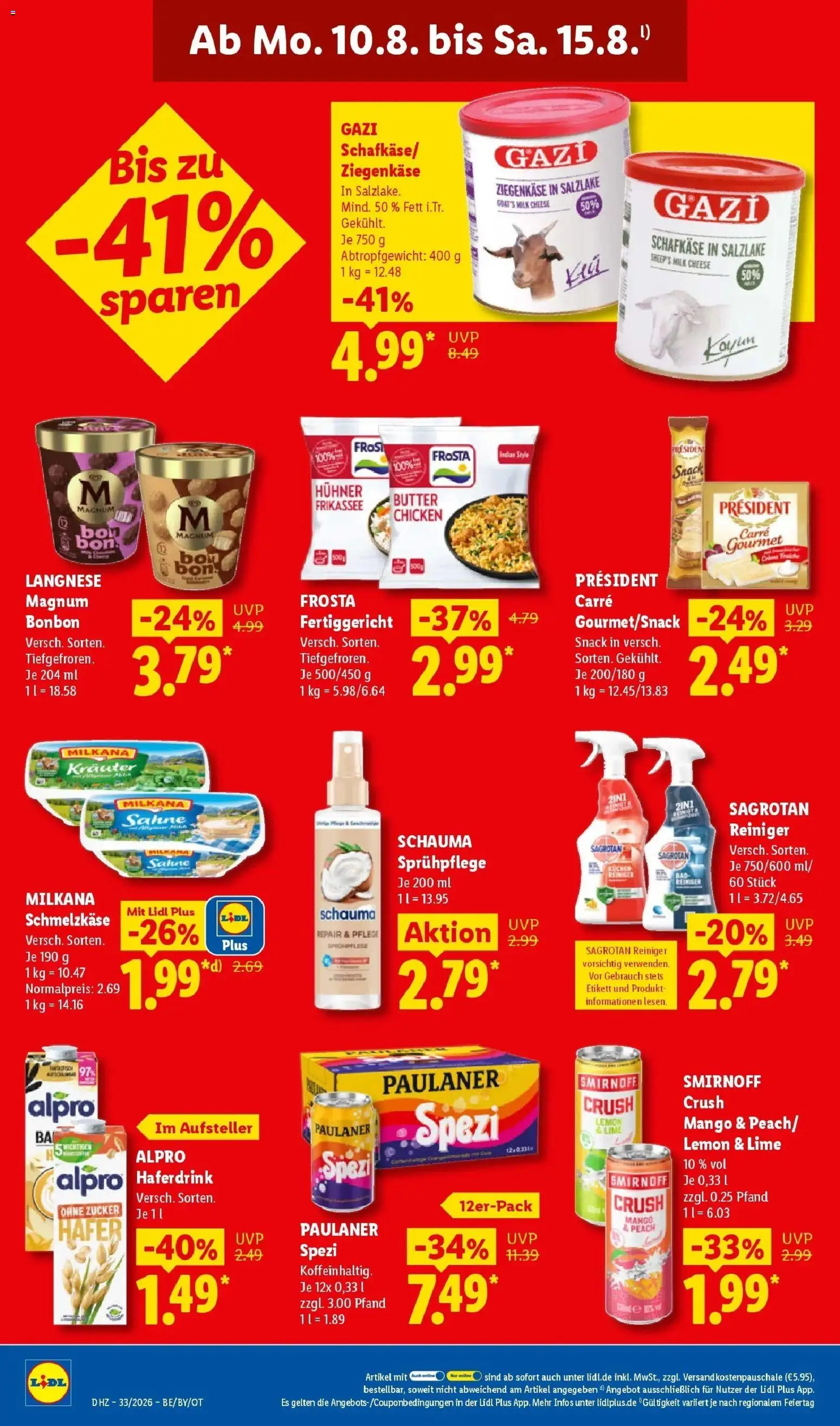 Lidl Prospekt Malchow (ab 10.08.2026) zum Blättern » Angebote | Seite: 22 | Produkte: Butter, Frosta, Haferdrink, Paulaner