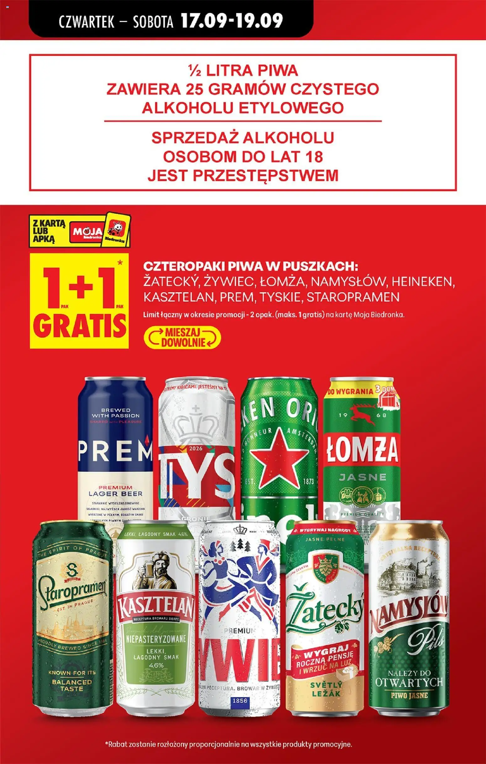 Biedronka gazetka od czwartku od 17.09.2026 | Strona: 21 | Produkty: Karta, Leżak, Piwo, Heineken