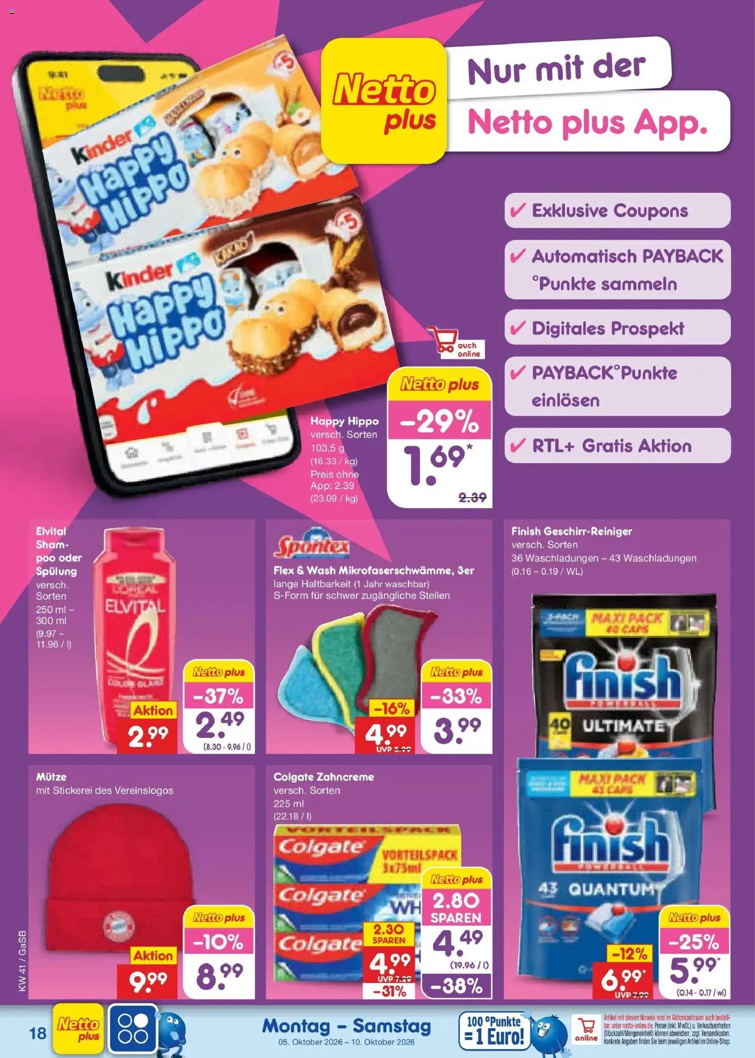 Netto Marken-Discount Prospekt Oldenburg (ab 05.10.2026) » Angebote | Seite: 18 | Produkte: Finish, Spülung