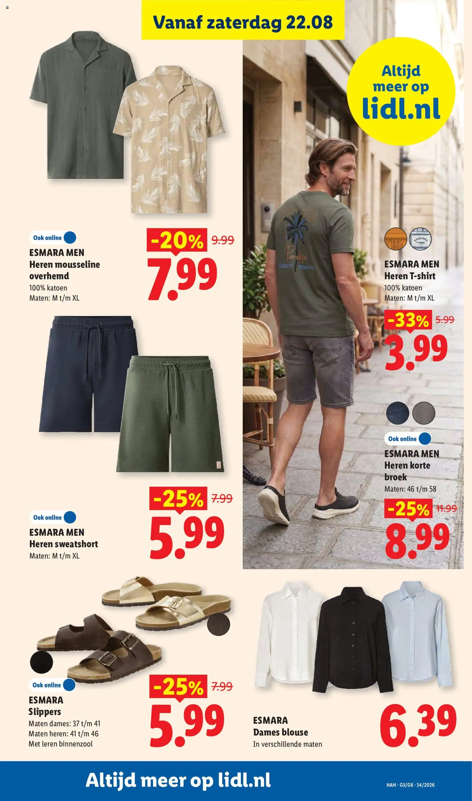 {H1} | Pagina: 37 | Producten: Heren T-shirt, Broek, Korte broek, Slippers