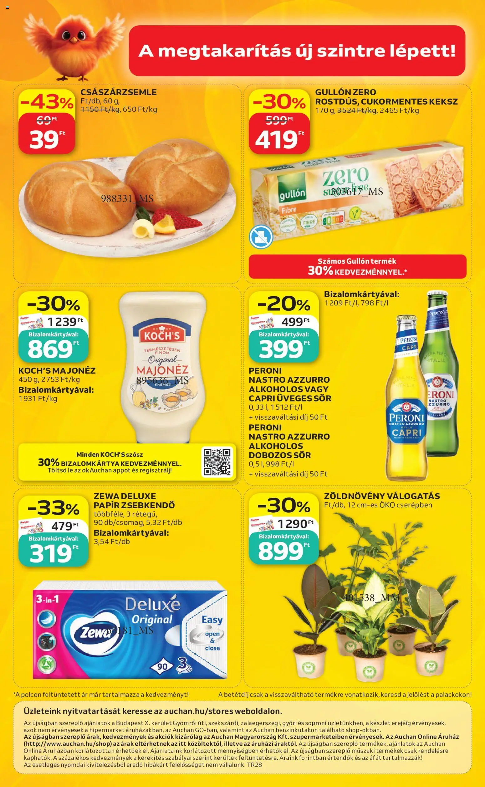 Auchan akciós ujság - amely érvényes a következő dátumtól: 2026.07.09. | Oldal: 12 | Termékek: Császárzsemle, Dobozos sör, Sör, Szósz