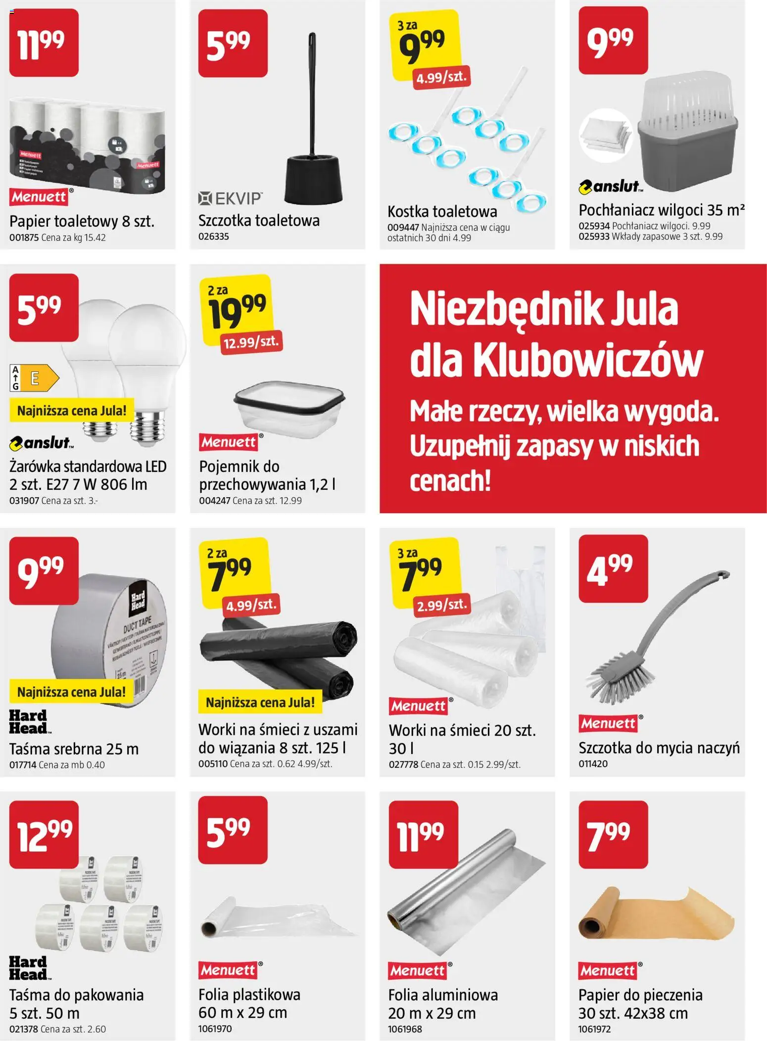 Jula gazetka - Rozpocznij jesienne majsterkowanie od 10.09.2026 | Strona: 27 | Produkty: Worki na śmieci, Pochłaniacz wilgoci, Papier toaletowy, Szczotka