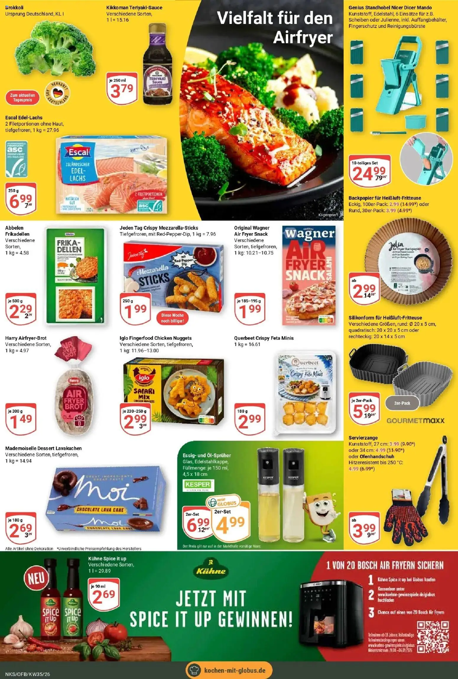 Globus Prospekt Neunkirchen (ab 24.08.2026) » Angebote online | Seite: 14 | Produkte: Feta, Iglo, Brokkoli, Heißluftfritteuse