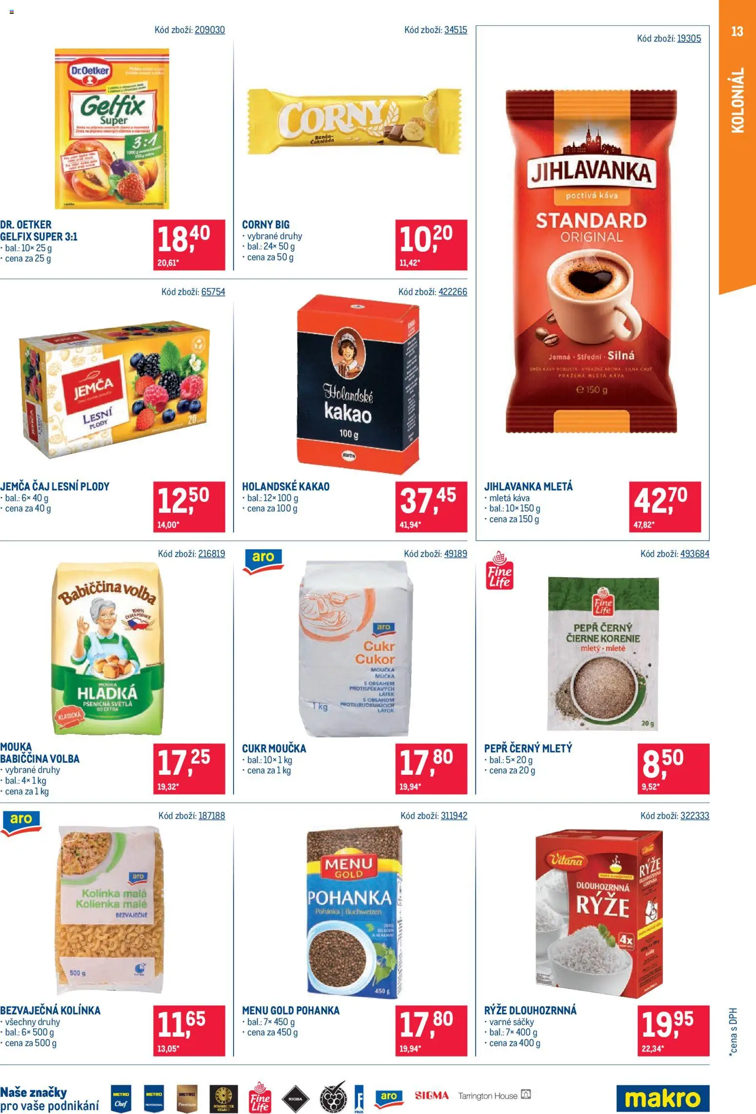 Makro leták - Maloobchod od 15.07.2026 | Strana: 13 | Produkty: Káva, Rýže, Mouka, Kakao