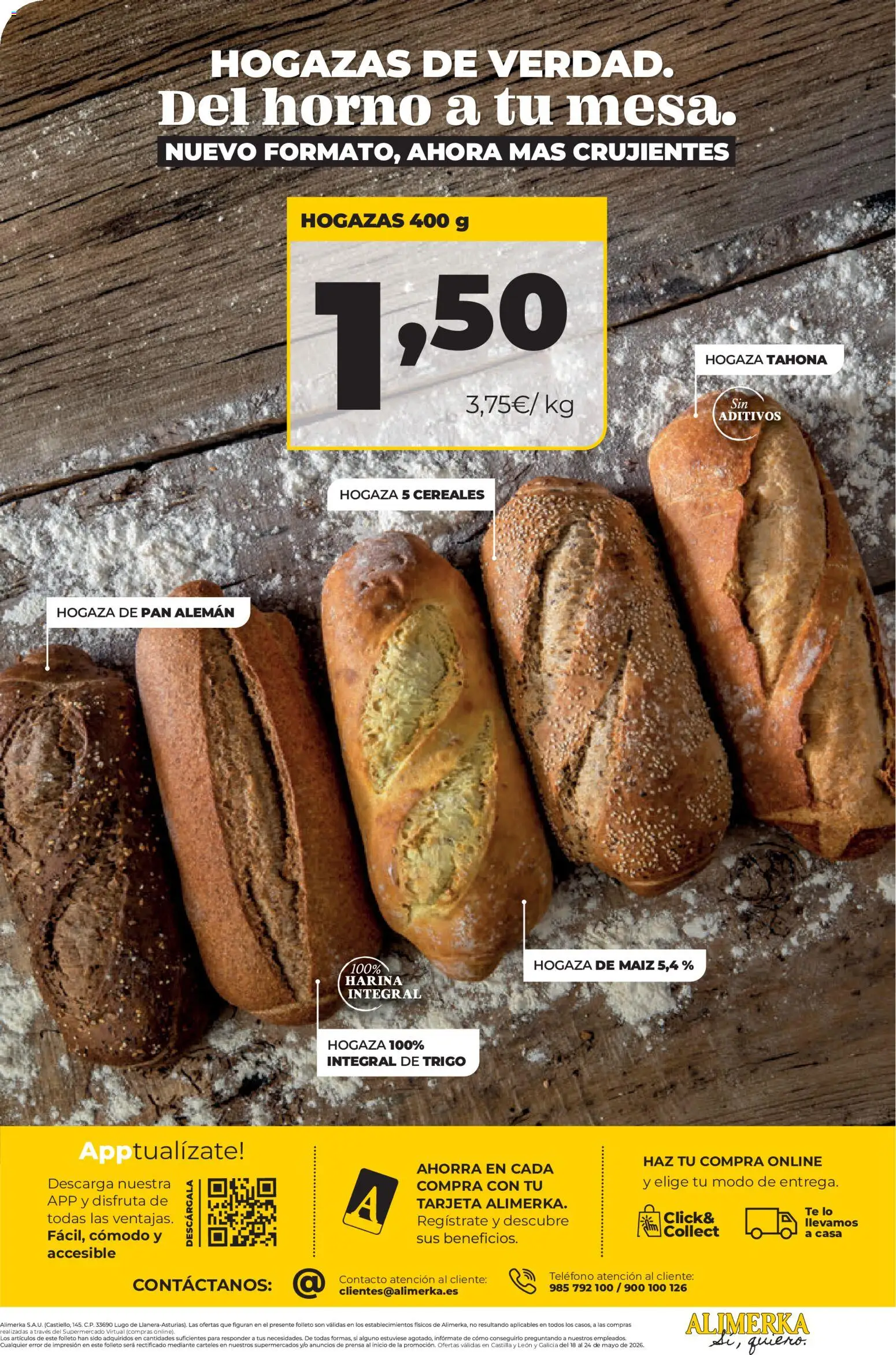 Alimerka folleto Castilla y León │ válido desde el 18.05.2026 | Página: 16 | Productos: Μπλοκ, Pan, Té, Hogazas