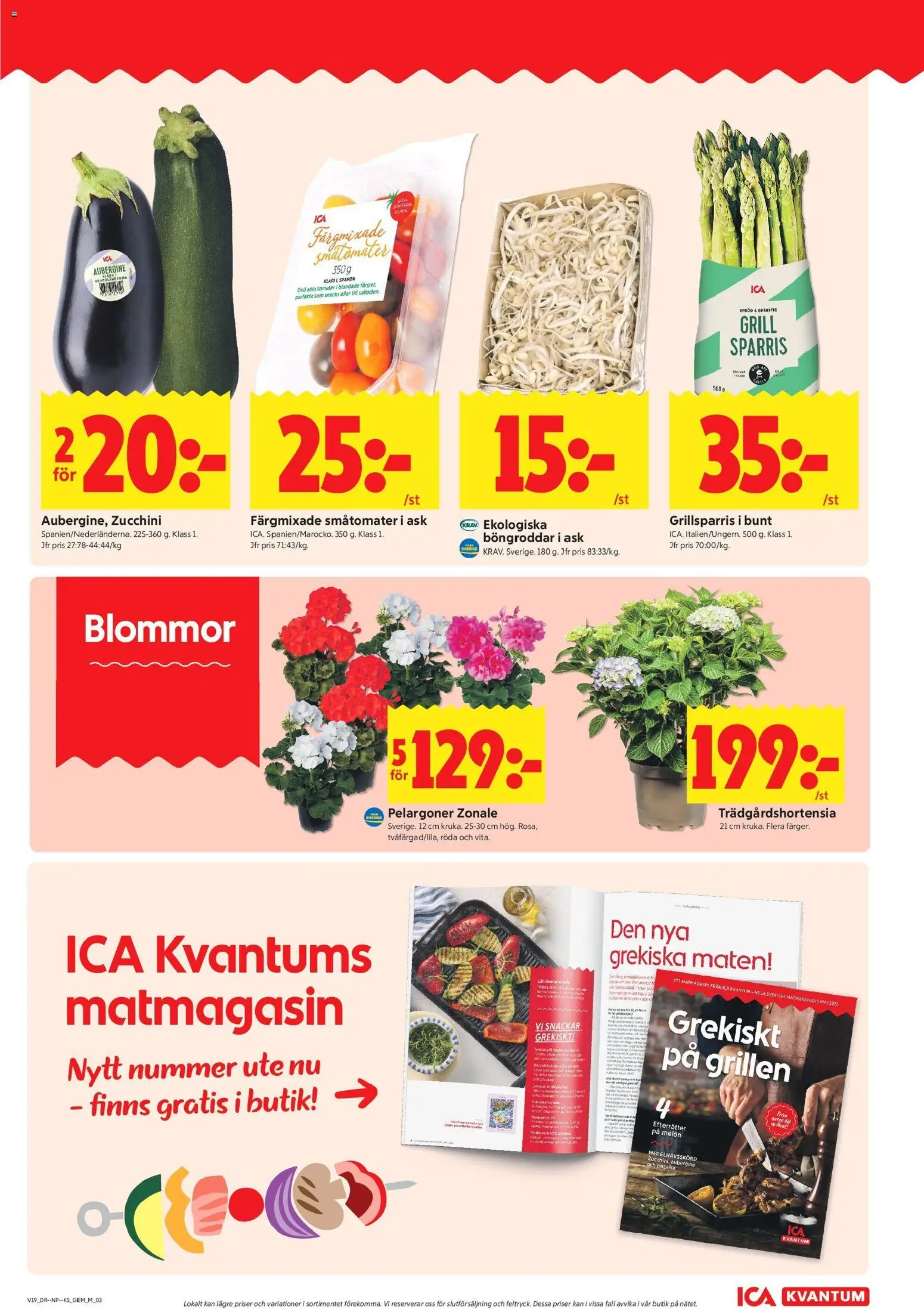 ICA Kvantum reklamblad aktuell från 04.05.2026 | Sida: 3 | Produkter: Grill, Sparris, Aubergine, Zucchini
