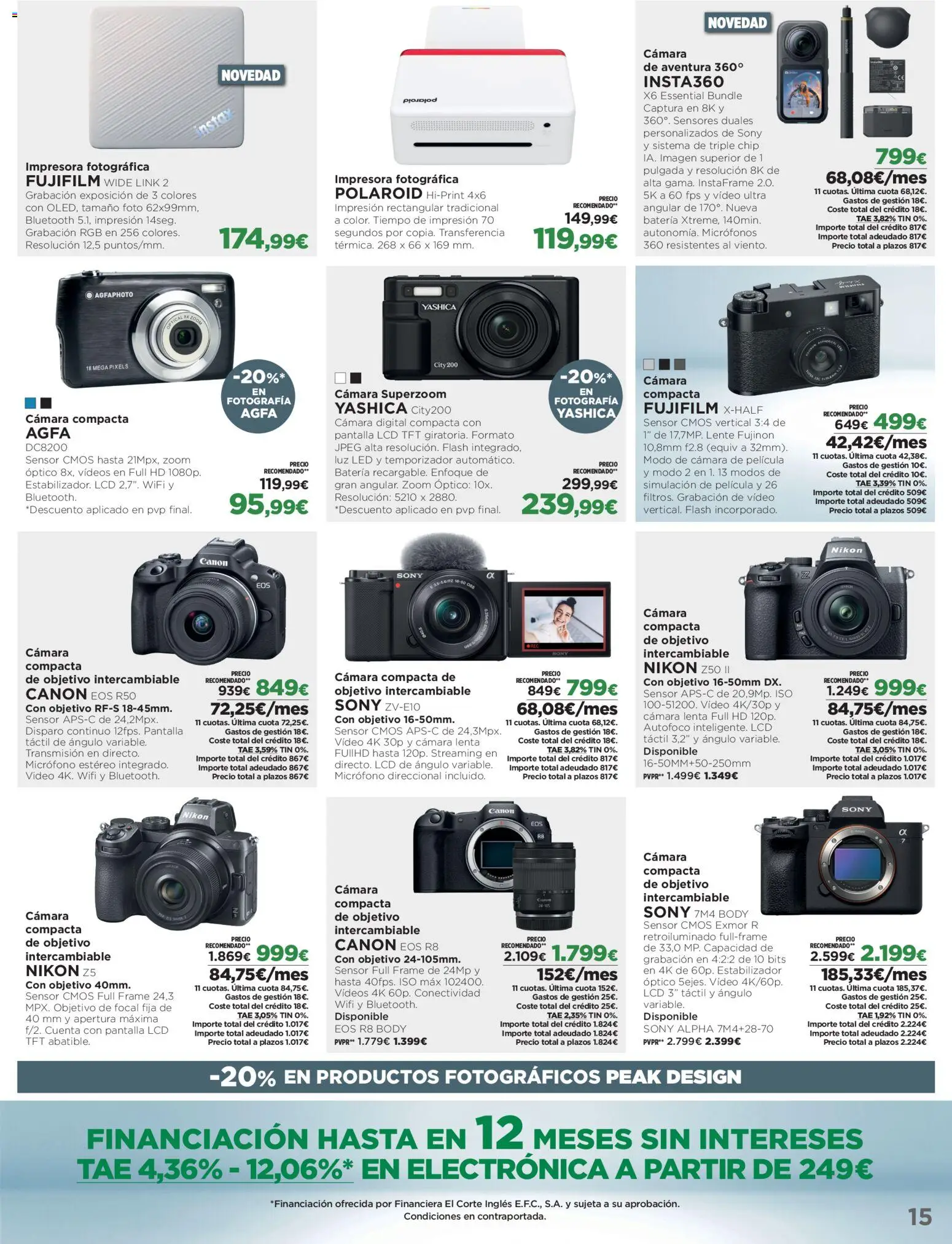 El Corte Inglés Los Tecnoprecios │ válido desde el 05/10/2026 | Página: 15 | Productos: Luz LED, Impresora, Video, Batería
