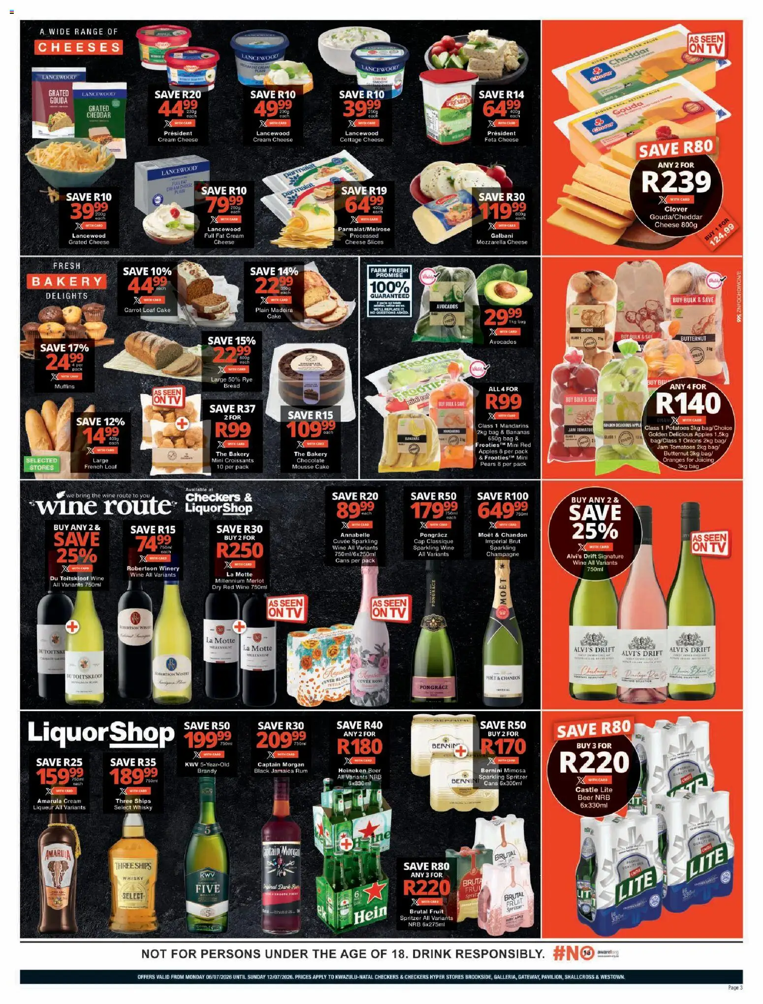 New Checkers catalogue – valid from 06/07/2026 | Page: 3 | Products: Apples, Oranges, Cream, Onions