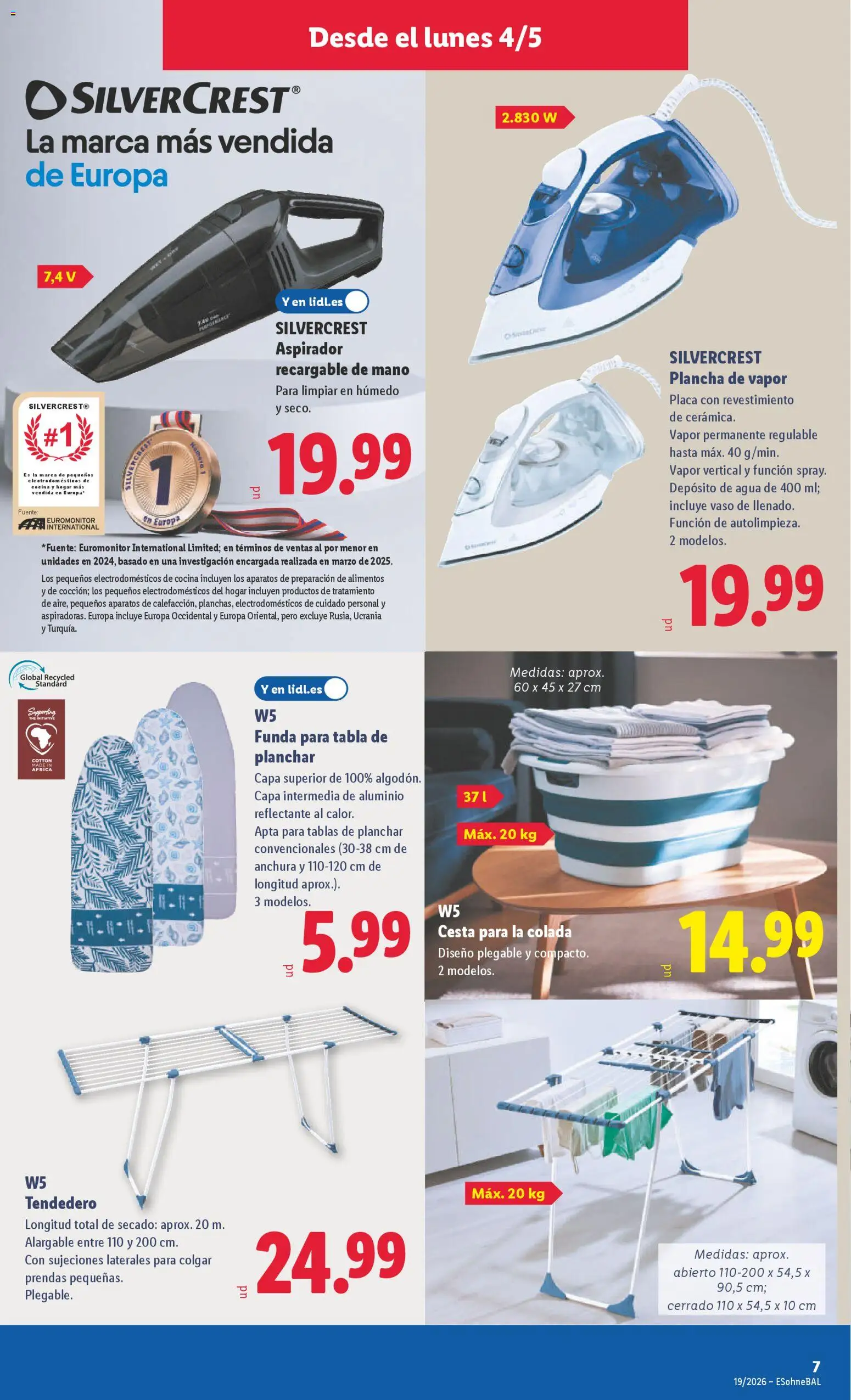 Lidl folleto de bazar │ válido desde el 04.05.2026 | Página: 17 | Productos: Tendedero, Tabla de planchar, Cocina, Κούβα
