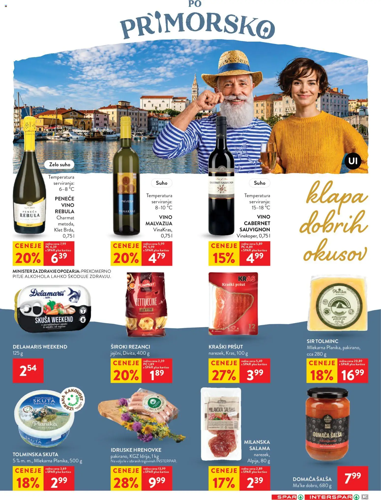 Novi Spar katalog ponudbe – veljaven od 02.09.2026 | Stran: 33 | Izdelki: Pršut, Rezanci, Vino, Skuta