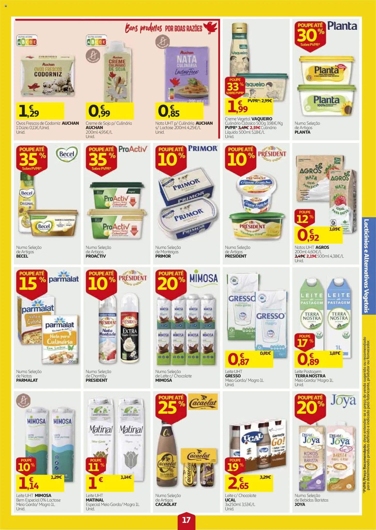 Auchan folheto │ válido de 27/08/2026 | Página: 17 | Produtos: Soja, Creme vegetal, Leite, Creme