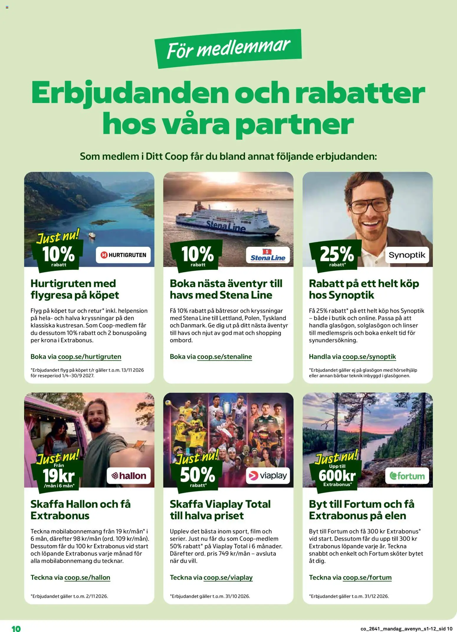 Coop reklamblad aktuell från 05/10/2026 | Sida: 10 | Produkter: Linser, Galler, Glasögon, Hallon