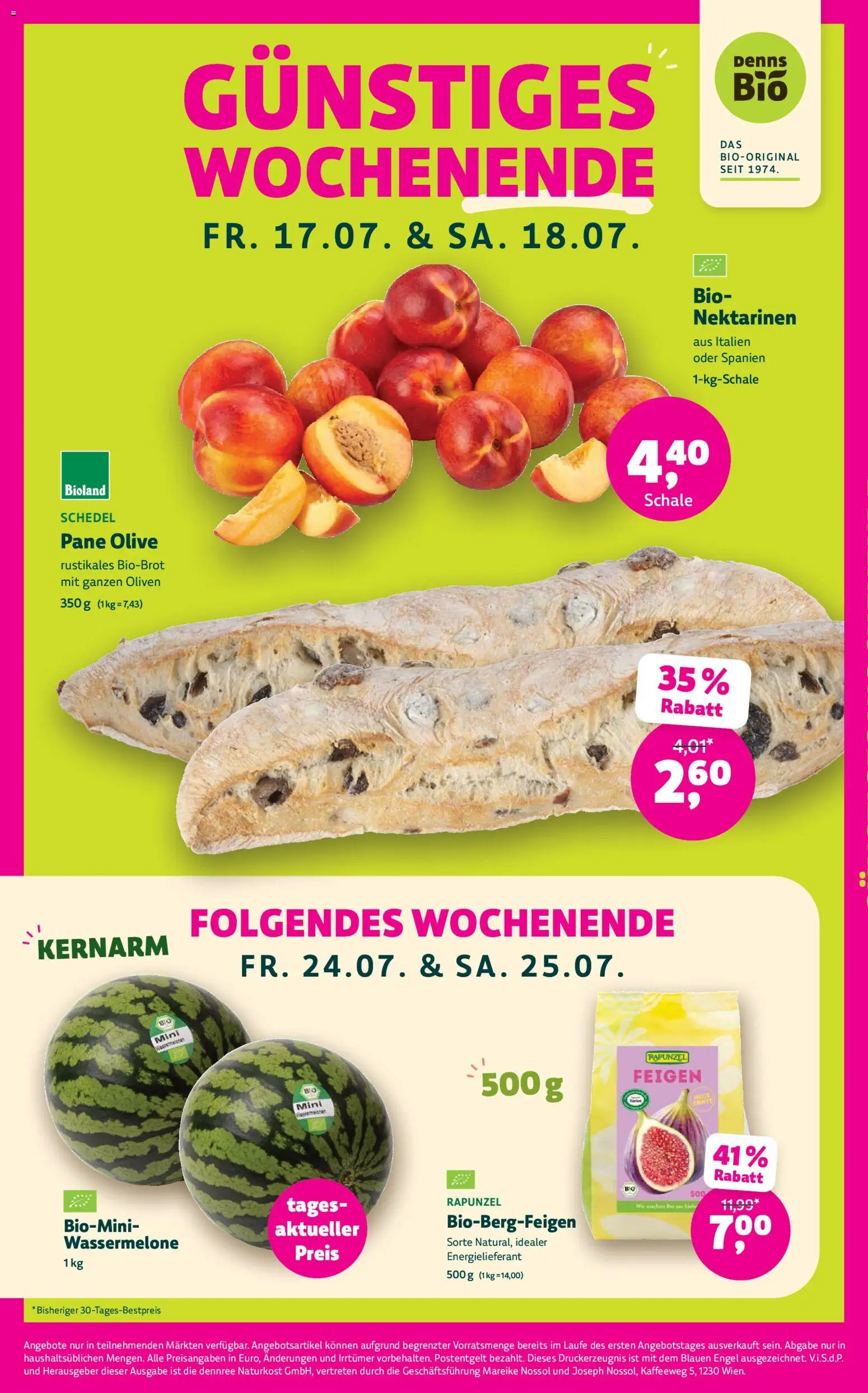 Denns BioMarkt Angebote gültig ab 15.07.2026 | Seite: 4 | Produkte: Wassermelone, Oliven, Feigen