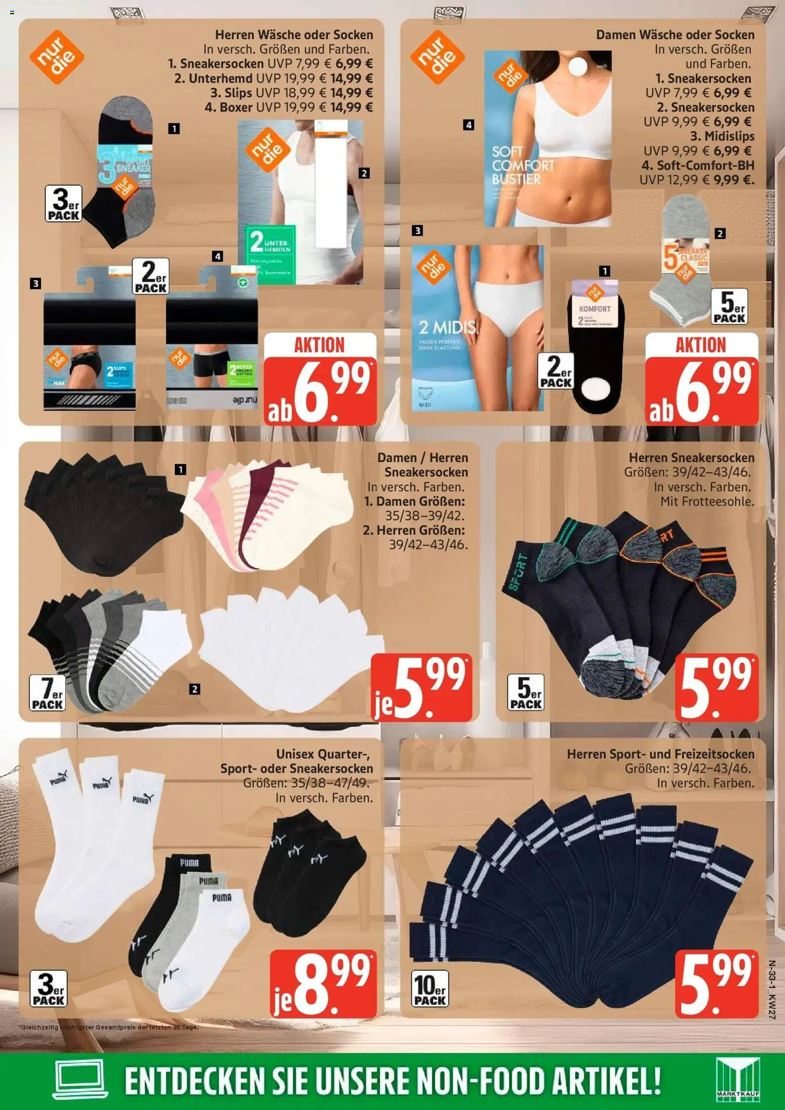 Edeka - EDEKA: Wochenangebote – gültig ab 28.06.2026 | Seite: 33 | Produkte: Unterhemd, Socken, Boxer