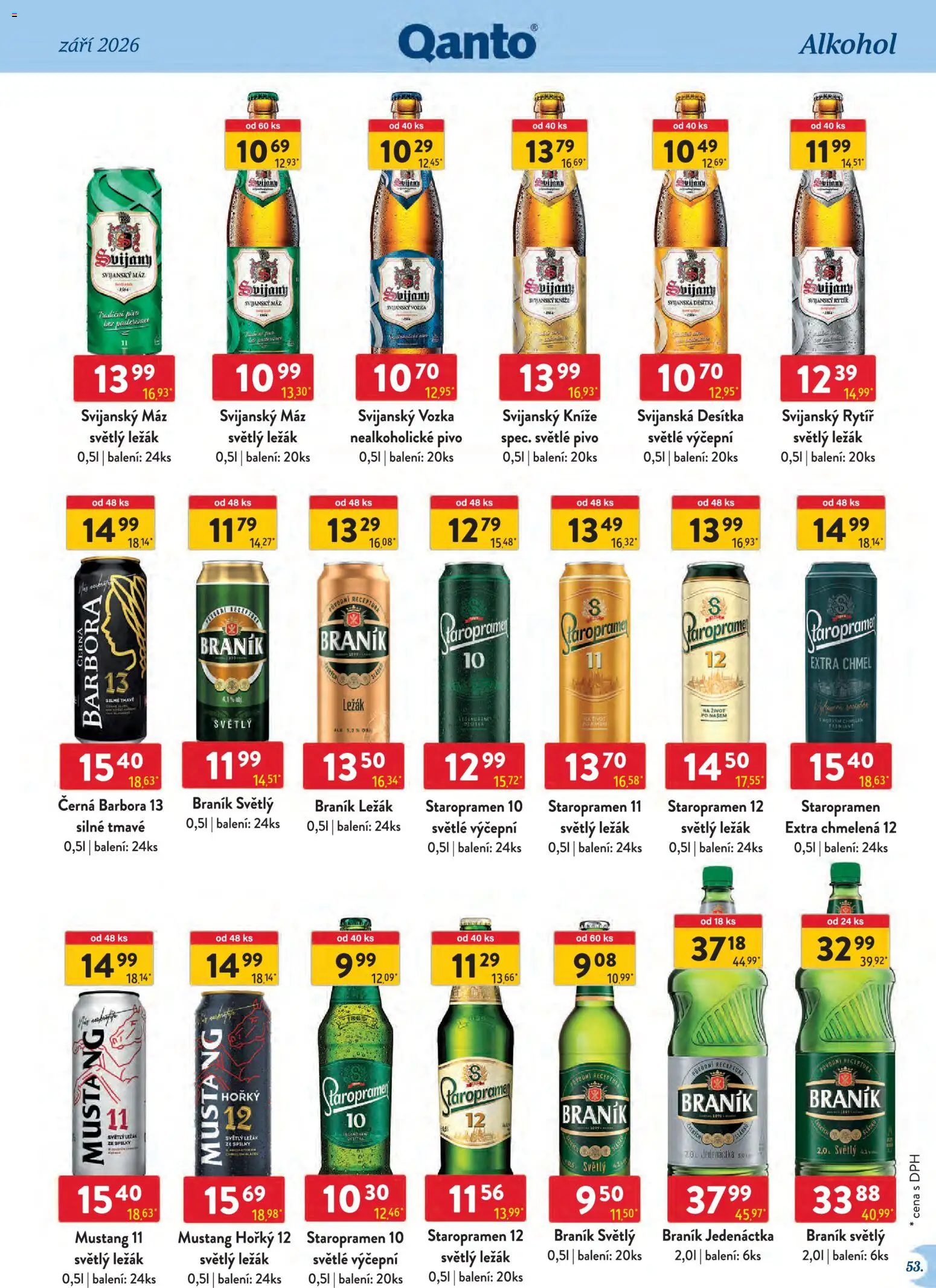 Astur & Qanto leták - Velkoobchod 09/2026 od 01.09.2026 | Strana: 53 | Produkty: Staropramen 12, Nealkoholické pivo, Braník, Svijany