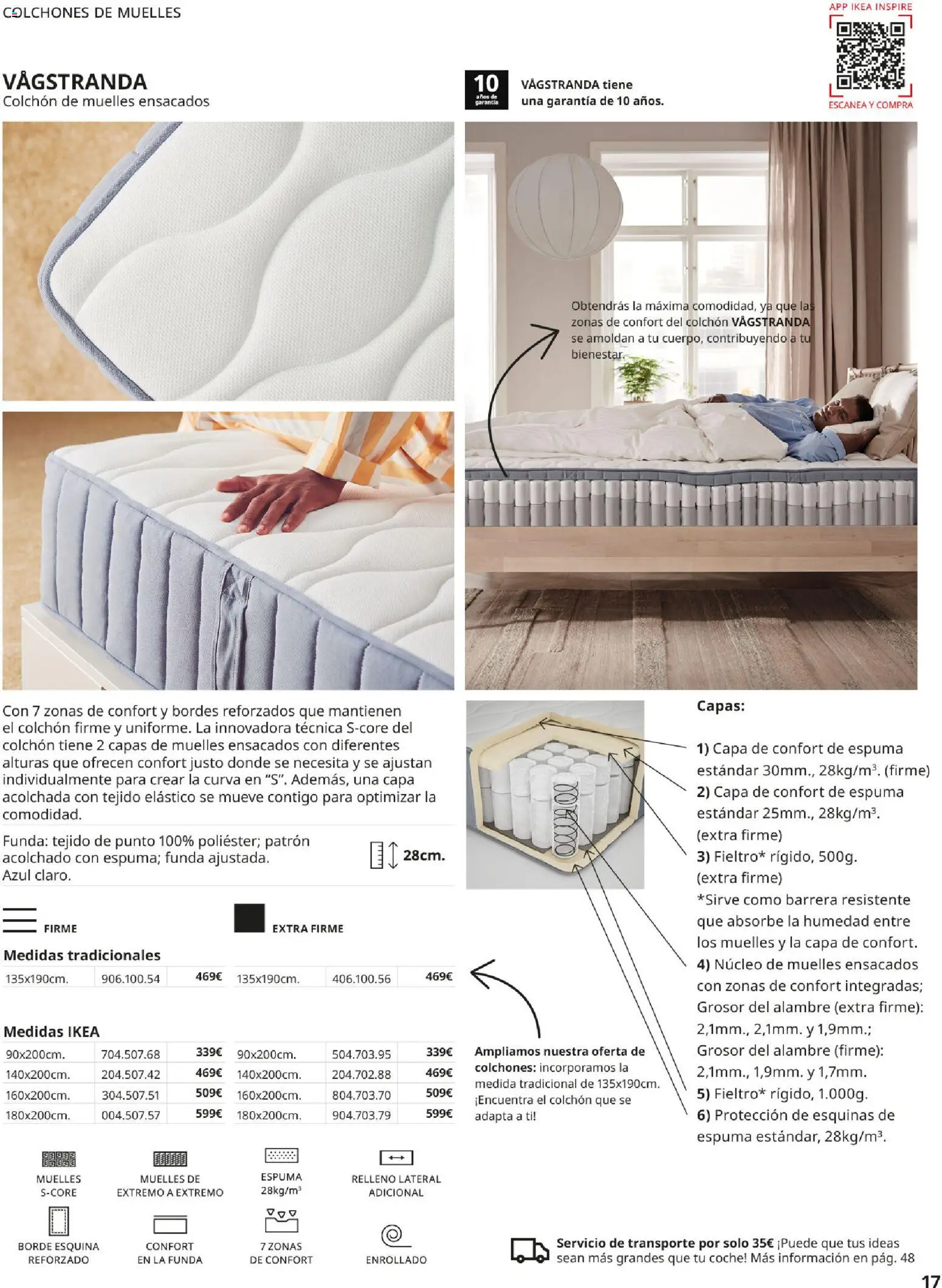 IKEA - Confort │ válido desde el 01/09/2026 | Página: 17 | Productos: Espuma, Colchon, Funda
