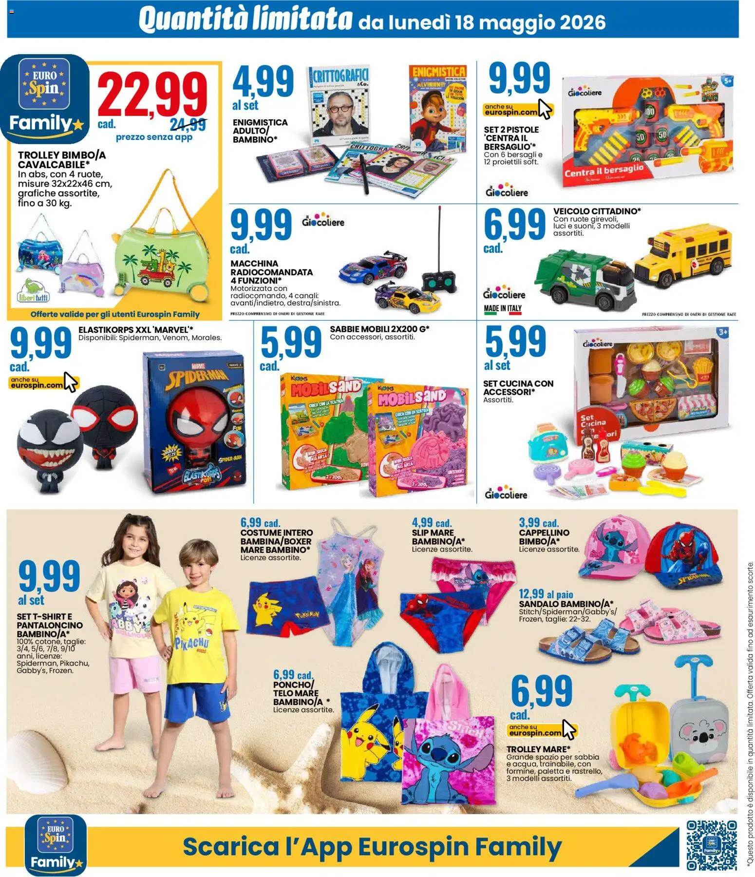 Volantino Eurospin del 18.05.2026 | Pagina: 14 | Prodotti: Paletta, Slip, Boxer, Trolley