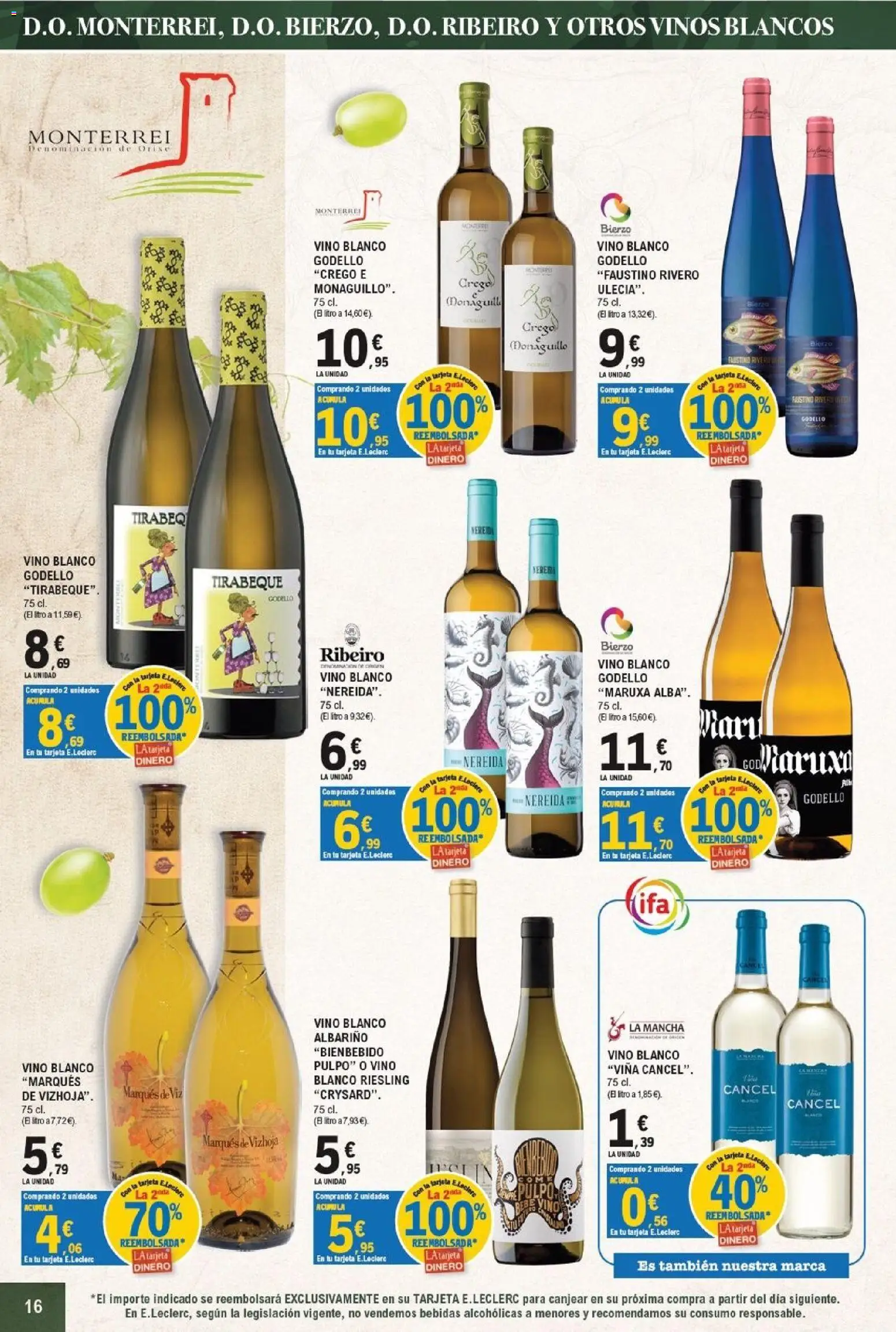 E.Leclerc - León │ válido desde el 21/09/2026 | Página: 16 | Productos: Vino, Vino blanco, Bebidas