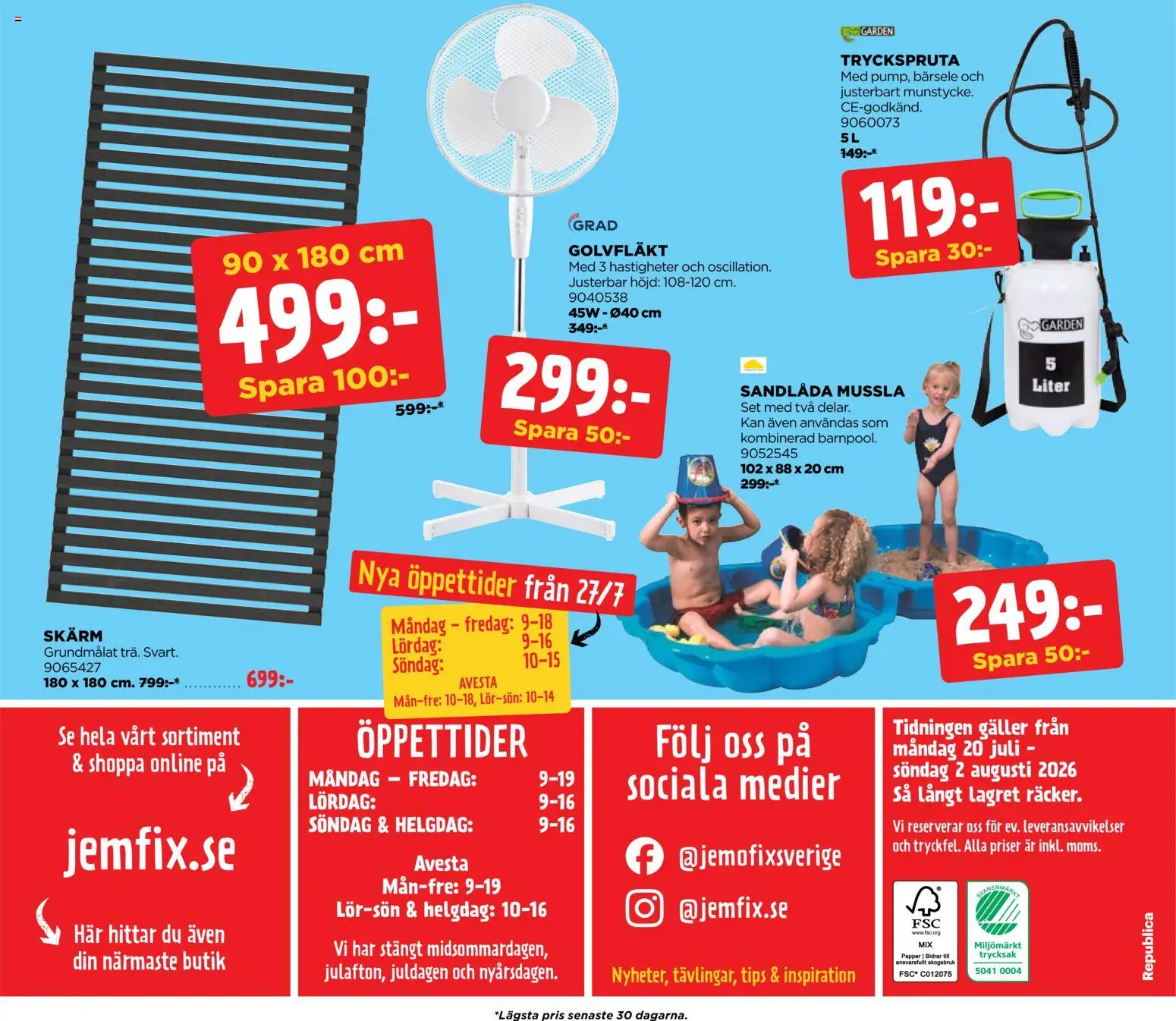 Jem & Fix reklamblad aktuell från 20/07/2026 | Sida: 20 | Produkter: Galler, Tryckspruta, Set, Papper