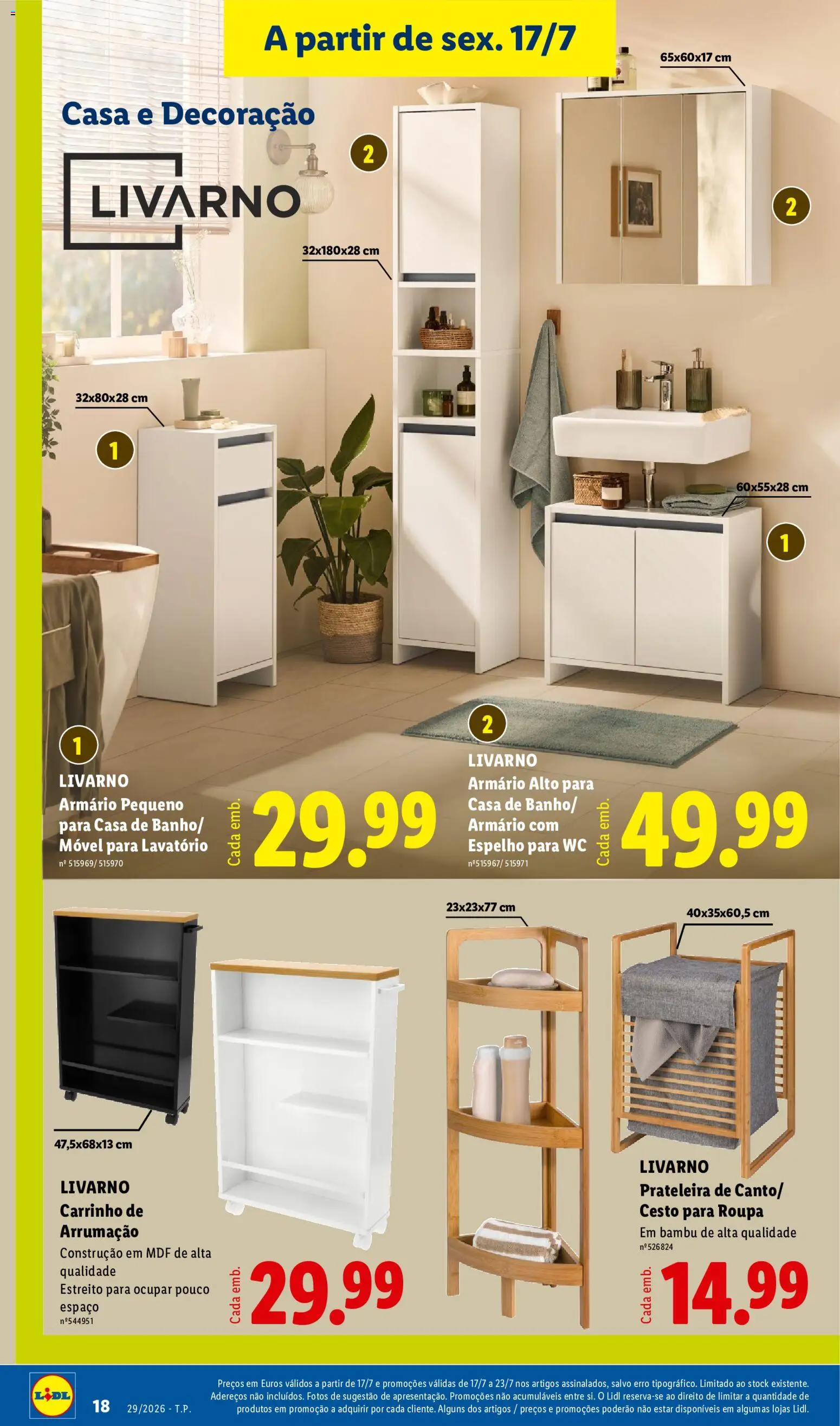 Lidl Novidades │ válido de 13/07/2026 | Página: 18 | Produtos: Armário, Prateleira, Lavatório, Espelho