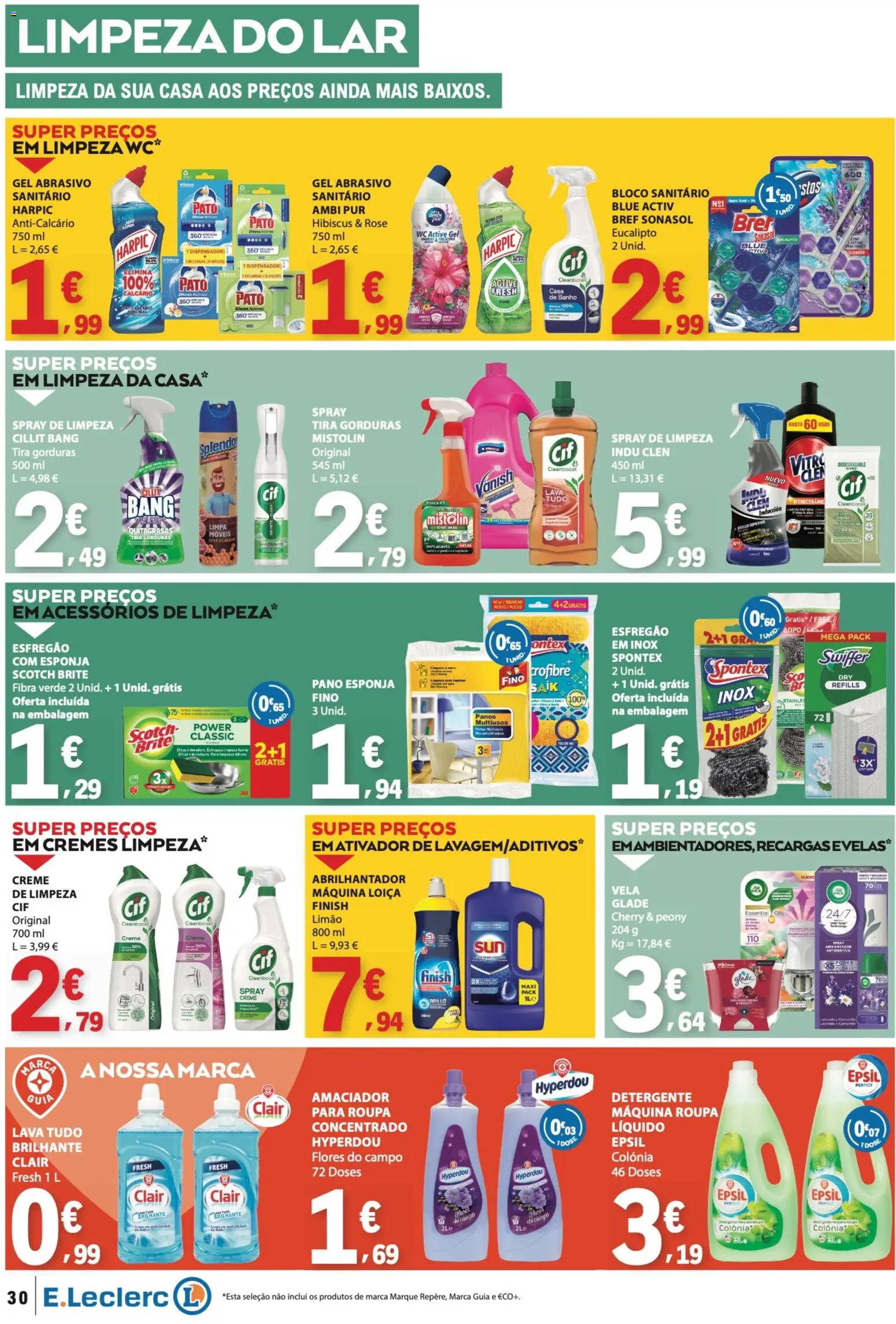 E.Leclerc folheto │ válido de 28.05.2026 | Página: 30 | Produtos: Esfregão, Esponja, Detergente, Creme