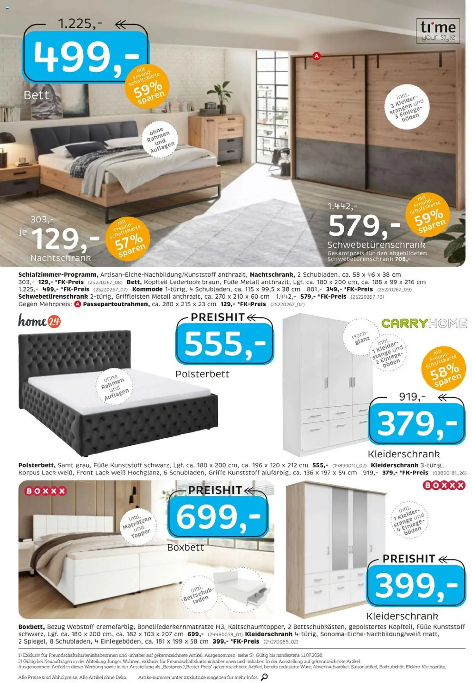 XXXLutz Junges Wohnen – gültig ab 27.06.2026 | Seite: 2 | Produkte: Kleiderschrank, Schwebetürenschrank, Polsterbett, Topper