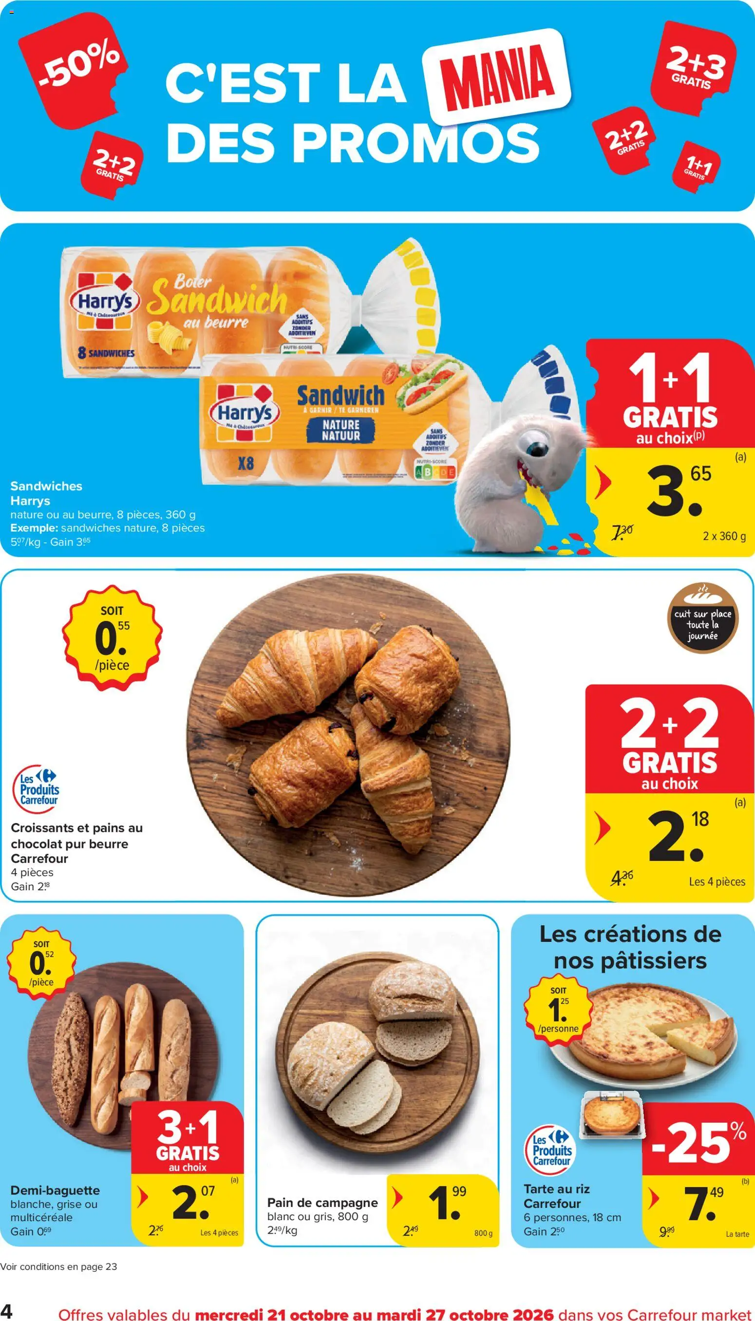 {H1} | Pagina: 4 | Producten: Sandwich, Baguette, La, Boter