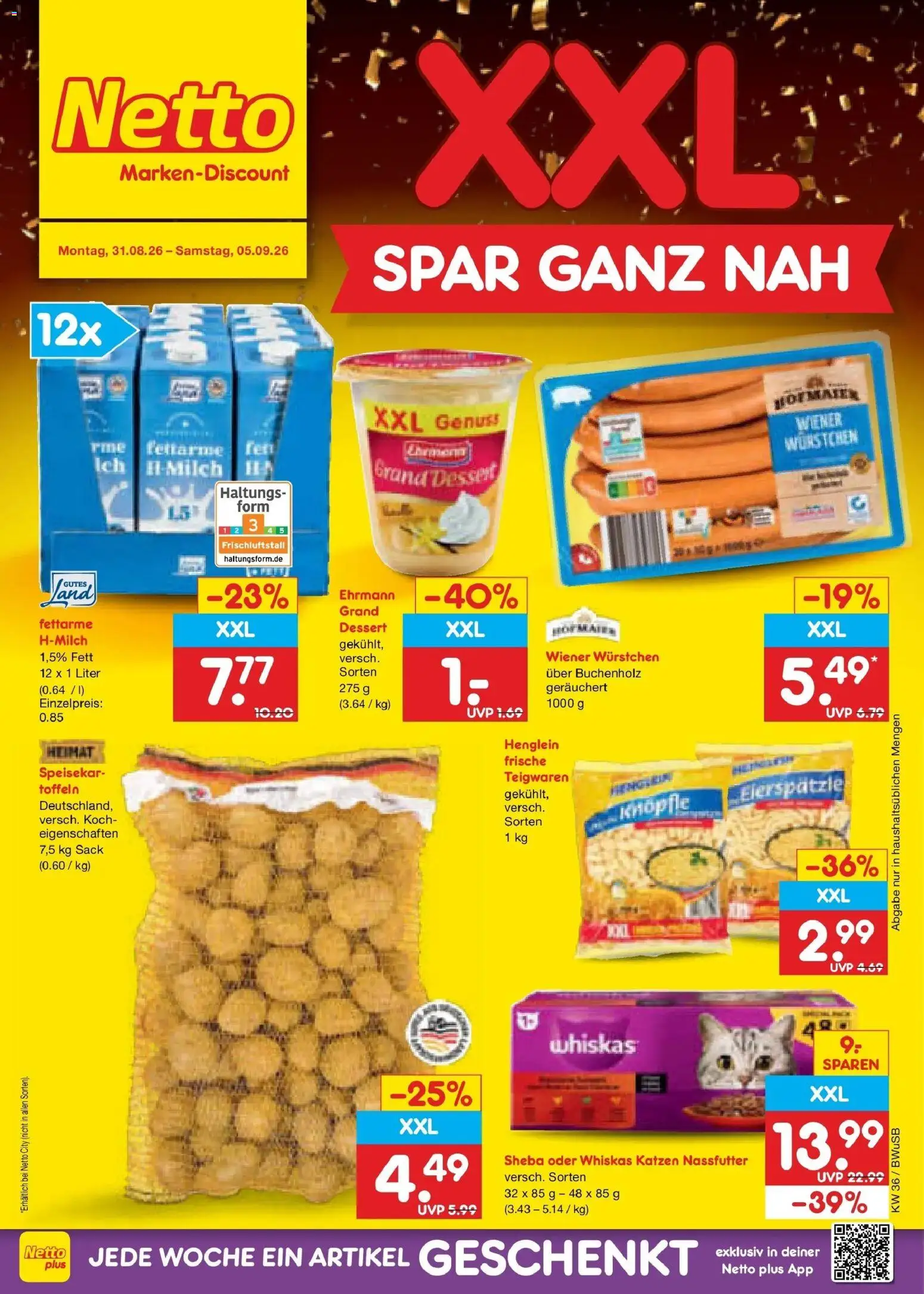 Netto Marken-Discount Prospekt Stemwede-Dielingen (ab 31.08.2026) » Angebote | Seite: 1 | Produkte: Sheba, Wiener wurstchen, Whiskas