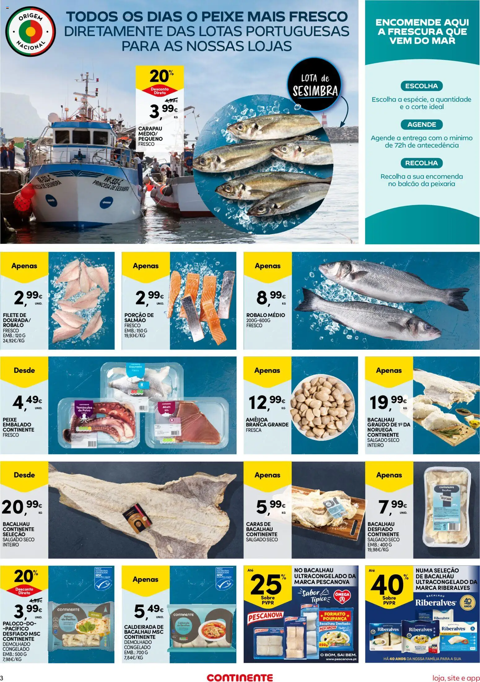 Continente folheto Bom Dia │ válido de 20/10/2026 | Página: 3 | Produtos: Dourada, Atum, Salmão, Filete