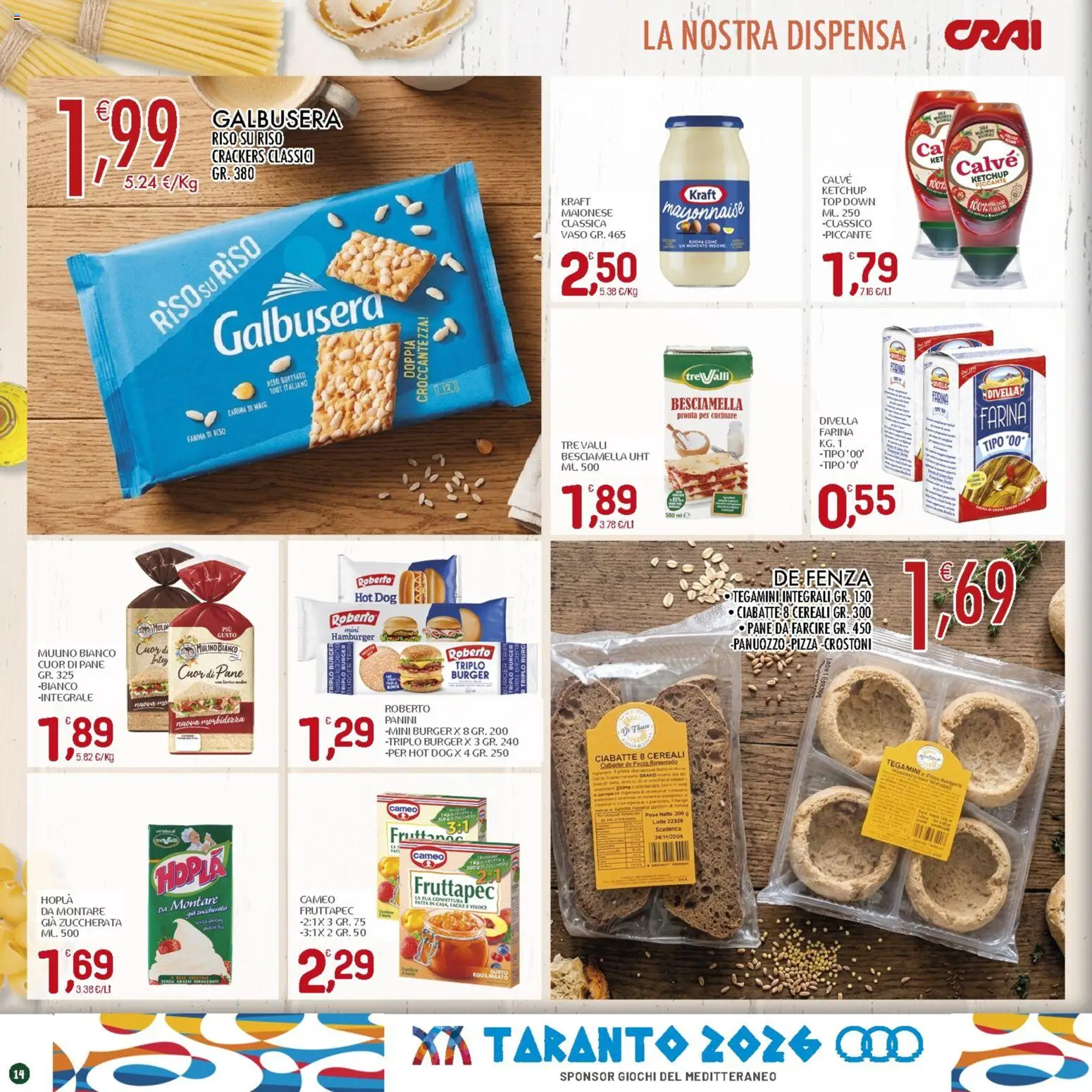 Volantino CRAI del 20/08/2026 | Pagina: 14 | Prodotti: Pane, Riso, Cereali, Farina