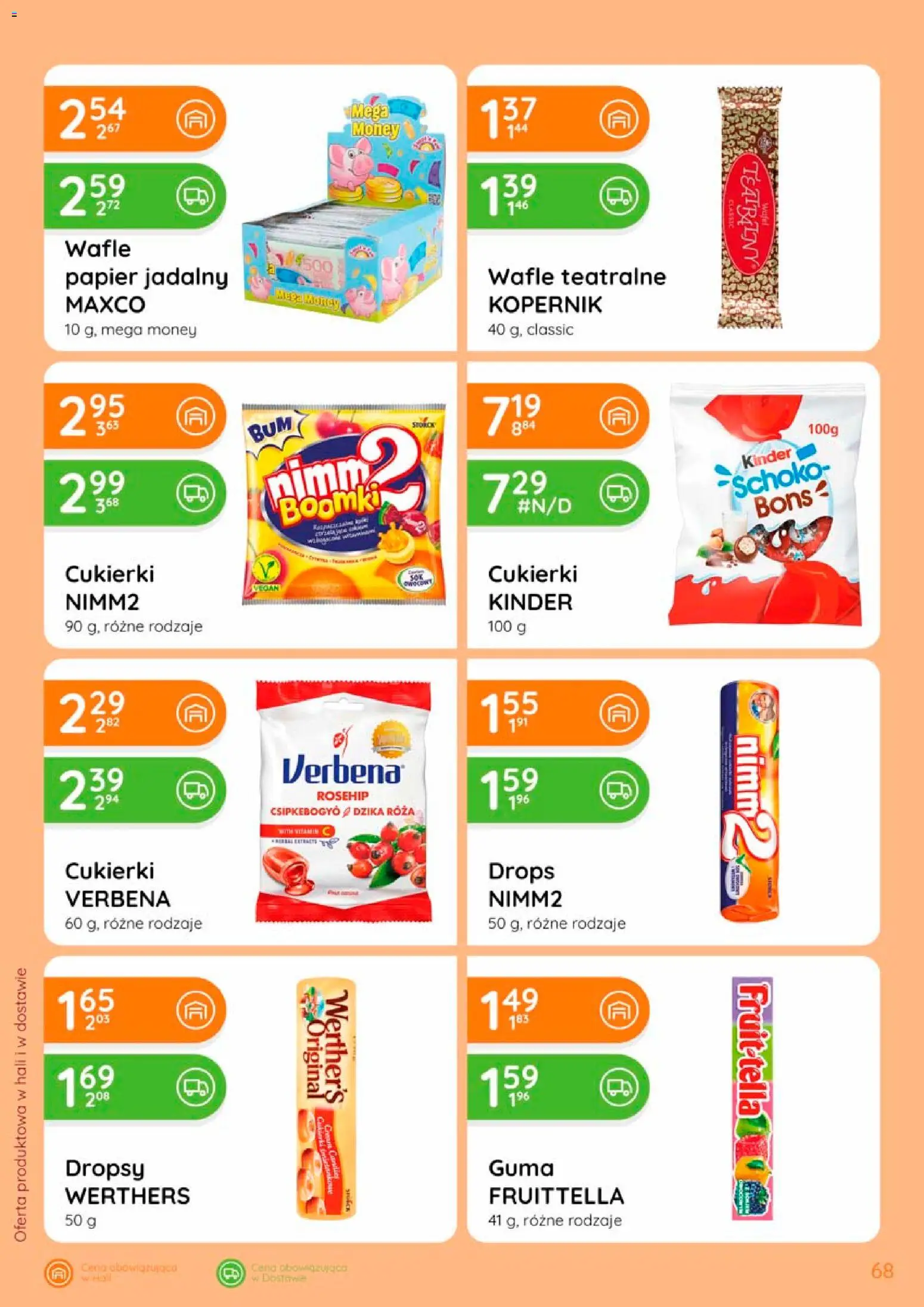 Eurocash gazetka od 17.09.2026 | Strona: 68 | Produkty: Wafle, Wafle teatralne, Cukierki