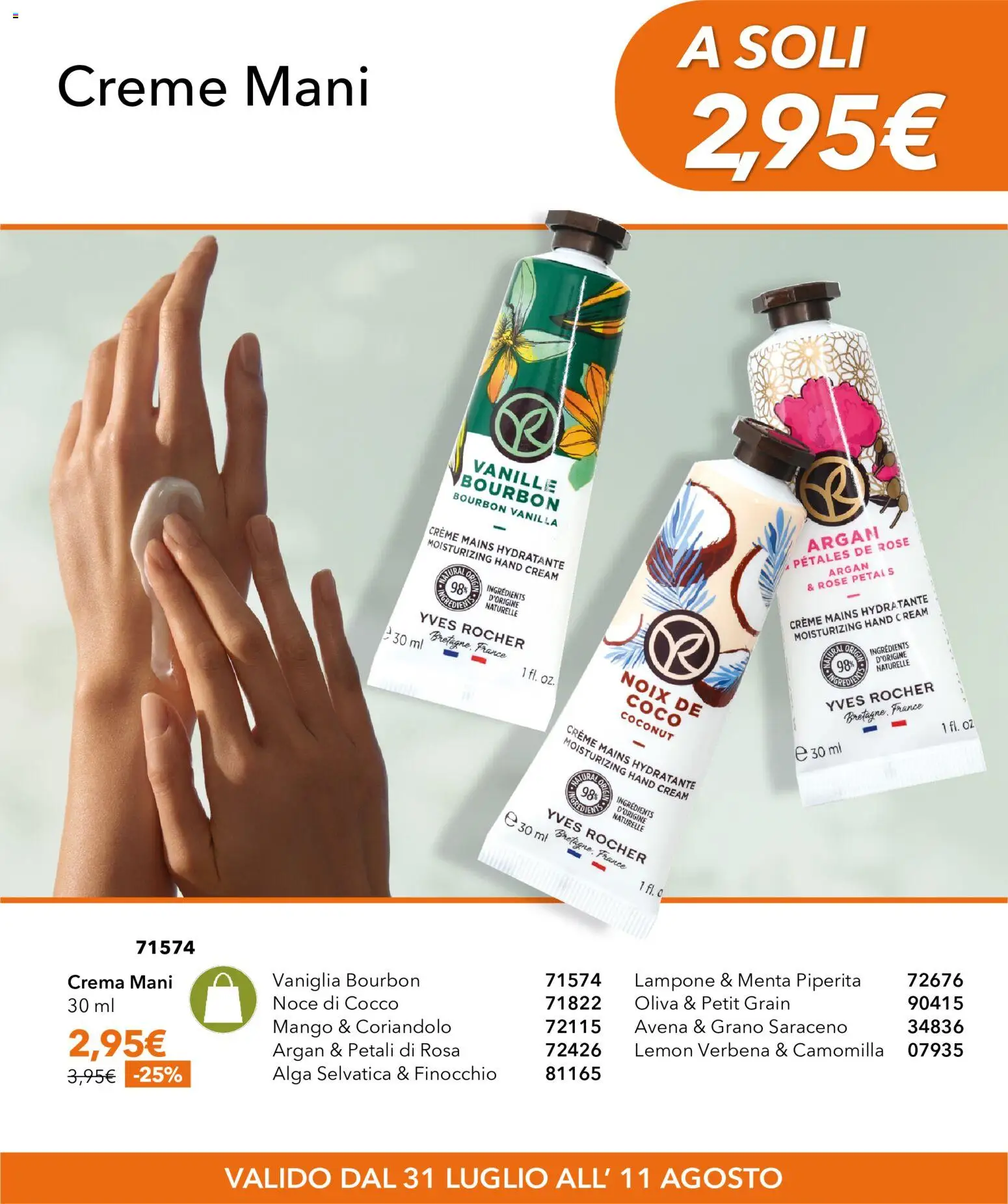 Volantino Yves Rocher del 31/07/2026 | Pagina: 17 | Prodotti: Mango, Lampone, Cocco, Menta