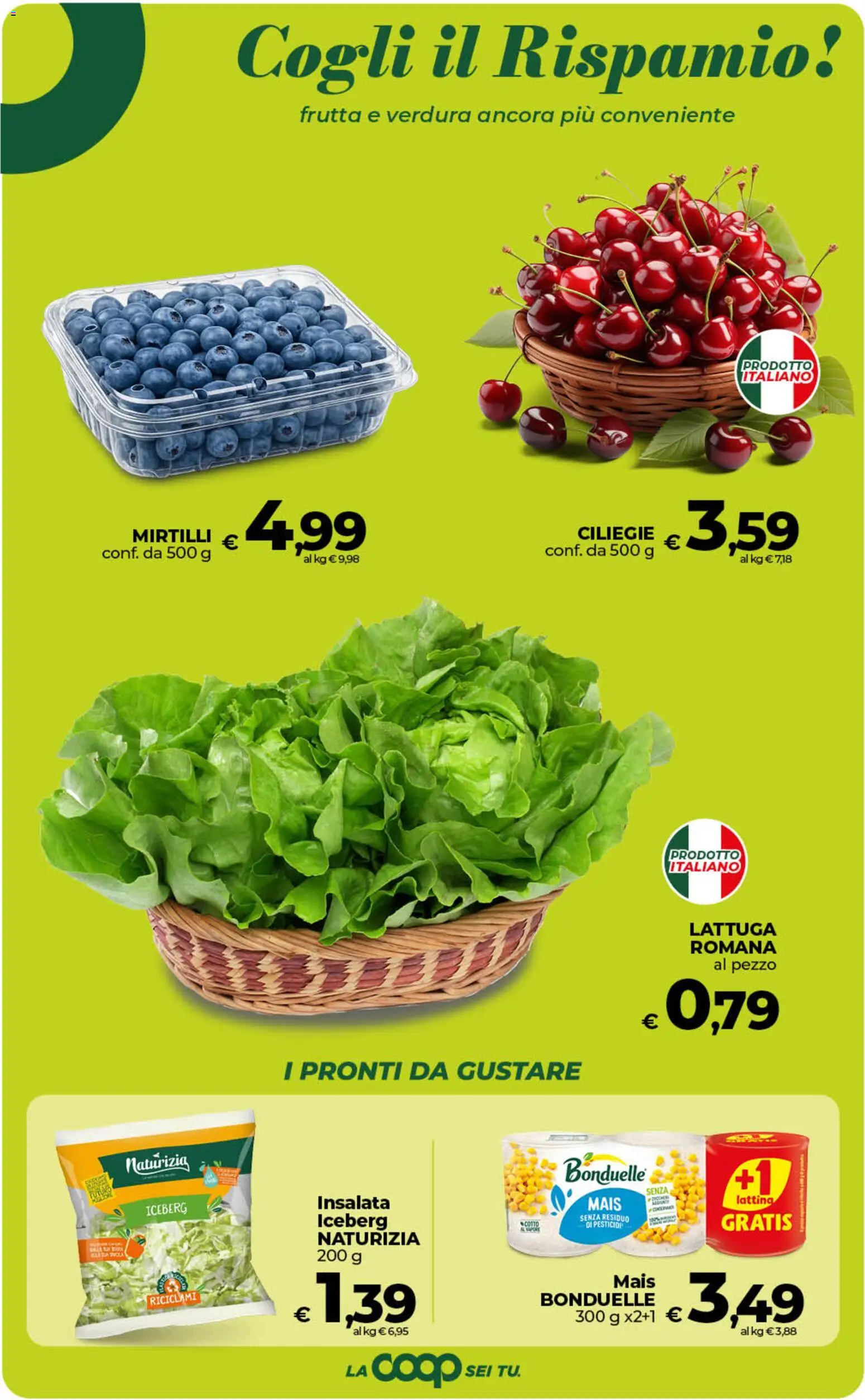 Volantino COOP del 10/07/2026 | Pagina: 12 | Prodotti: Insalata, Mirtilli, Mais, Lattuga