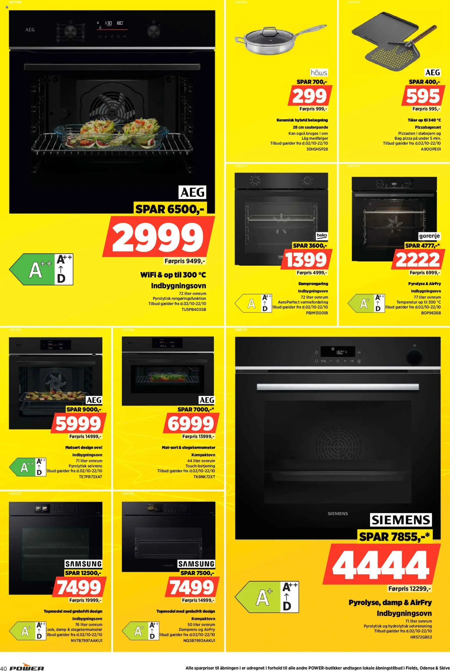 Power tilbudsavis – gyldig fra 09/10/2026 | Side: 40 | Produkter: Pizza, Ovn