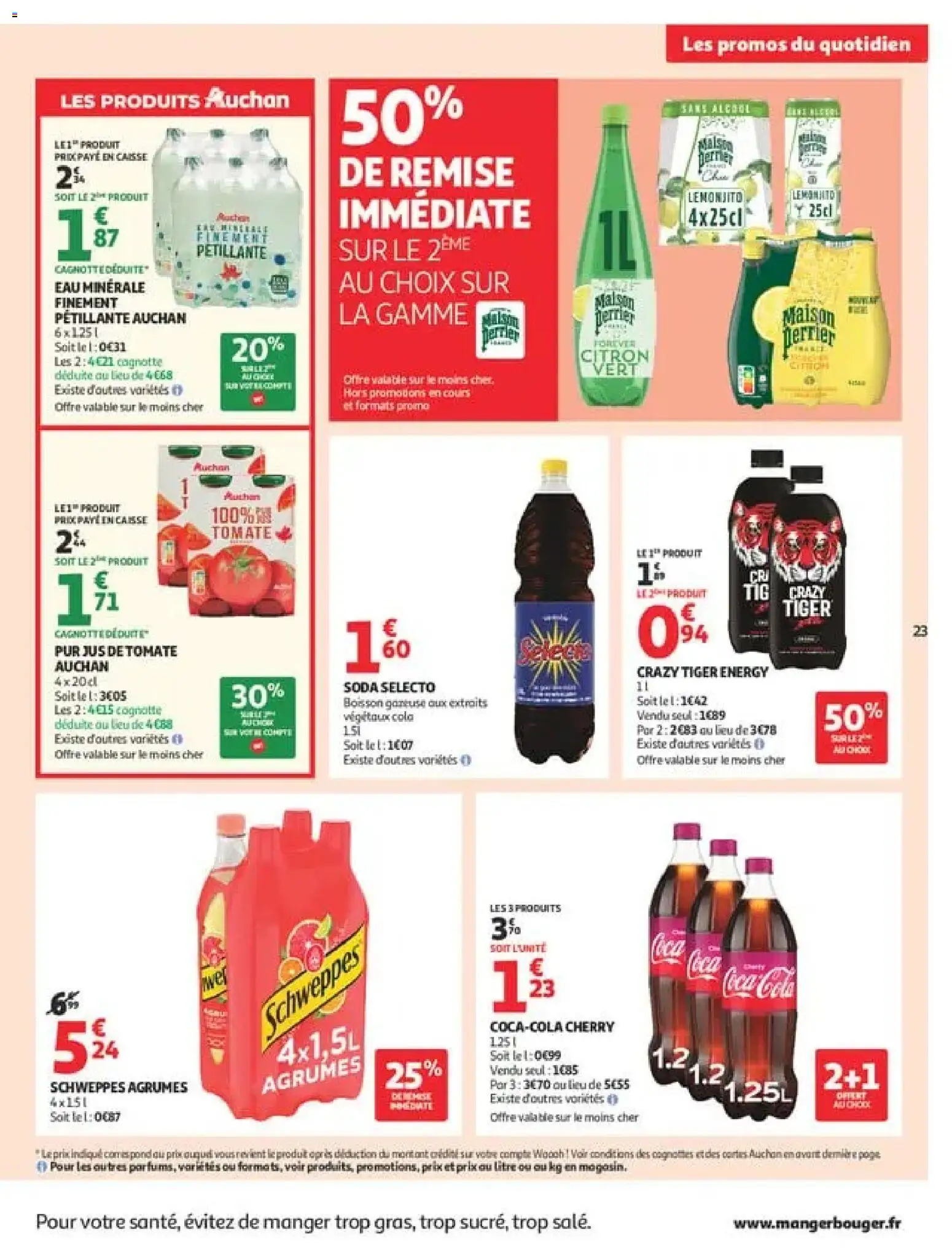 {H1} | Page: 23 | Produits: Eau minérale, Boisson, Jus de tomate, Jus