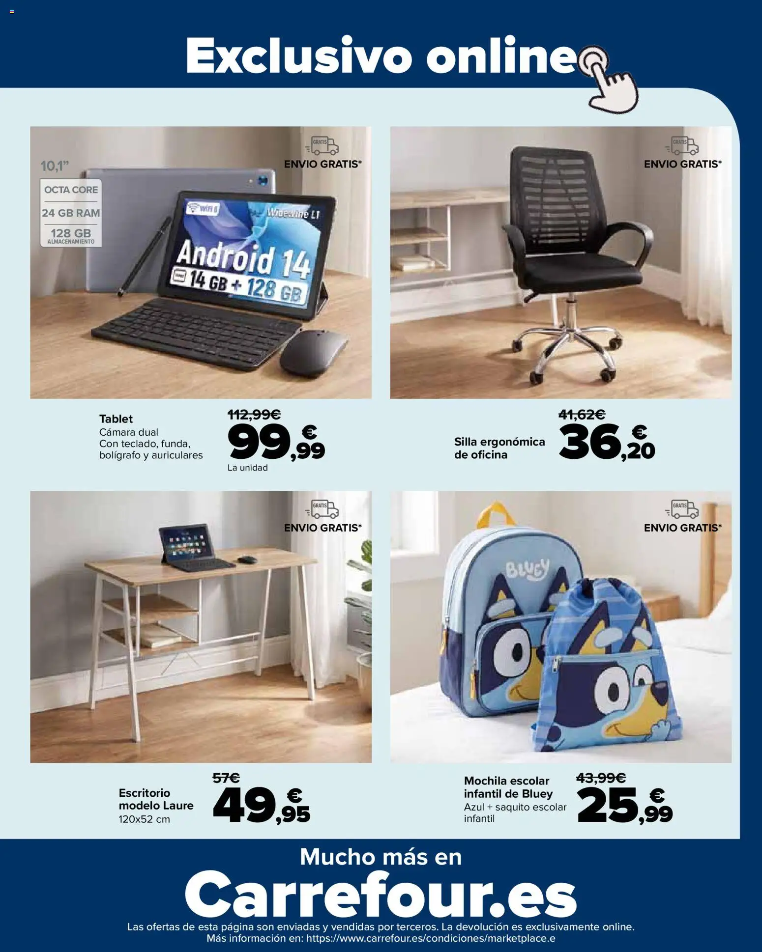 Carrefour Vuelta al cole │ válido desde el 18/08/2026 | Página: 45 | Productos: Tablet, Auriculares, Cámara, Silla