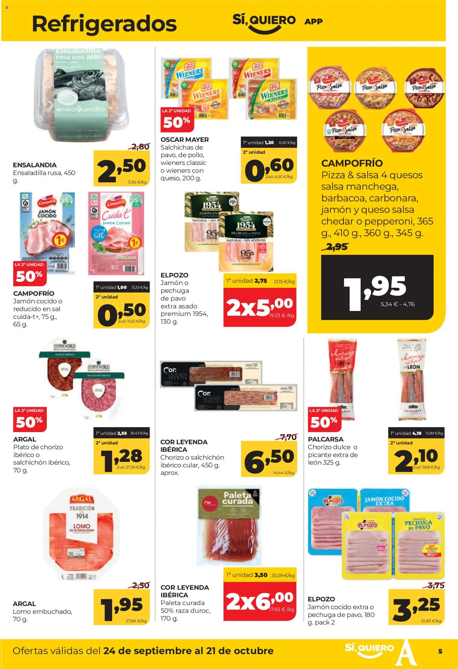 Alimerka folleto Asturias │ válido desde el 24/09/2026 | Página: 5 | Productos: Lomo, Jamón cocido, Pizza, Sal