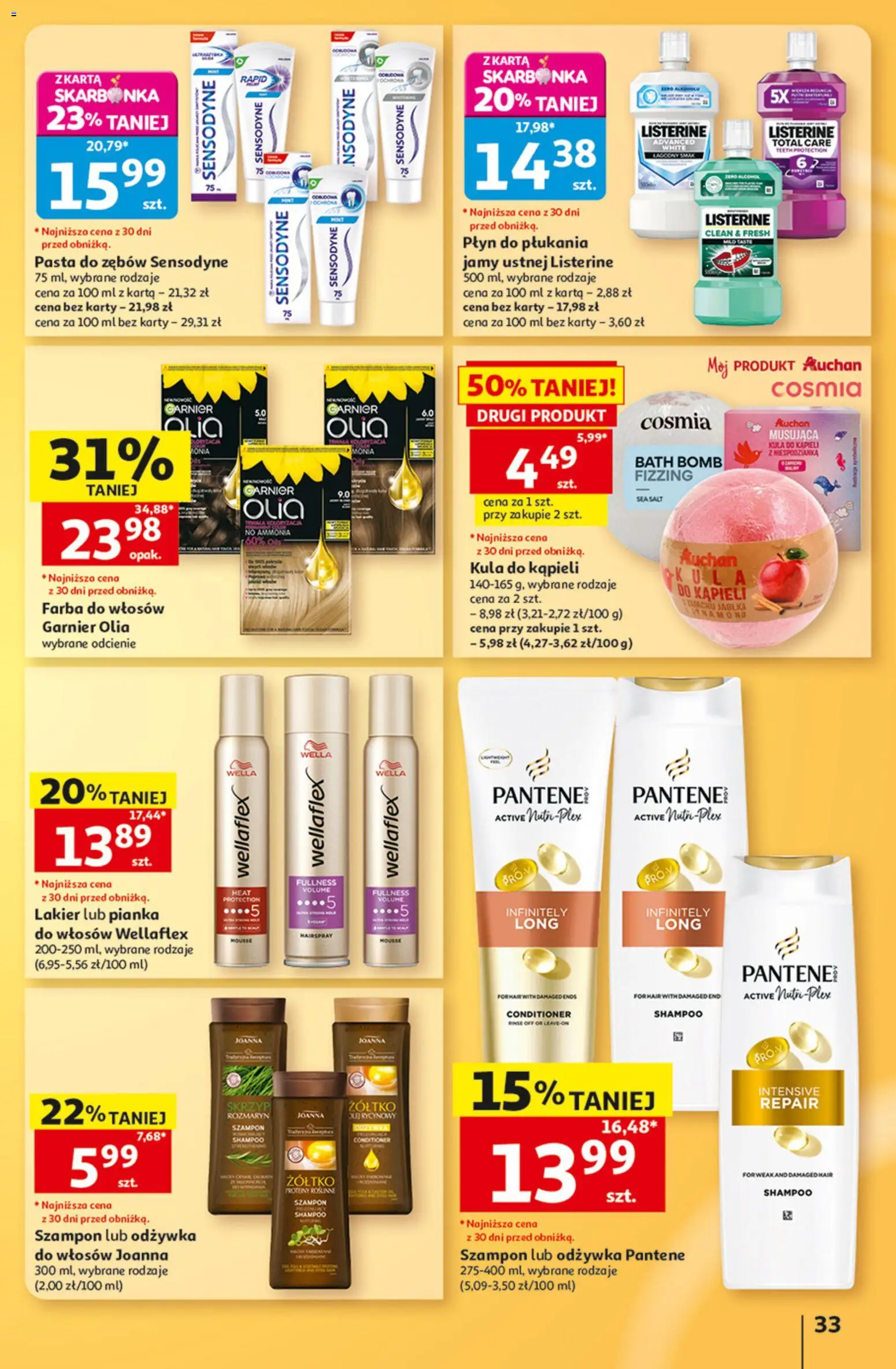 Auchan gazetka od 13.08.2026 | Strona: 33 | Produkty: Płyn do płukania, Rozmaryn, Kula do kąpieli, Listerine