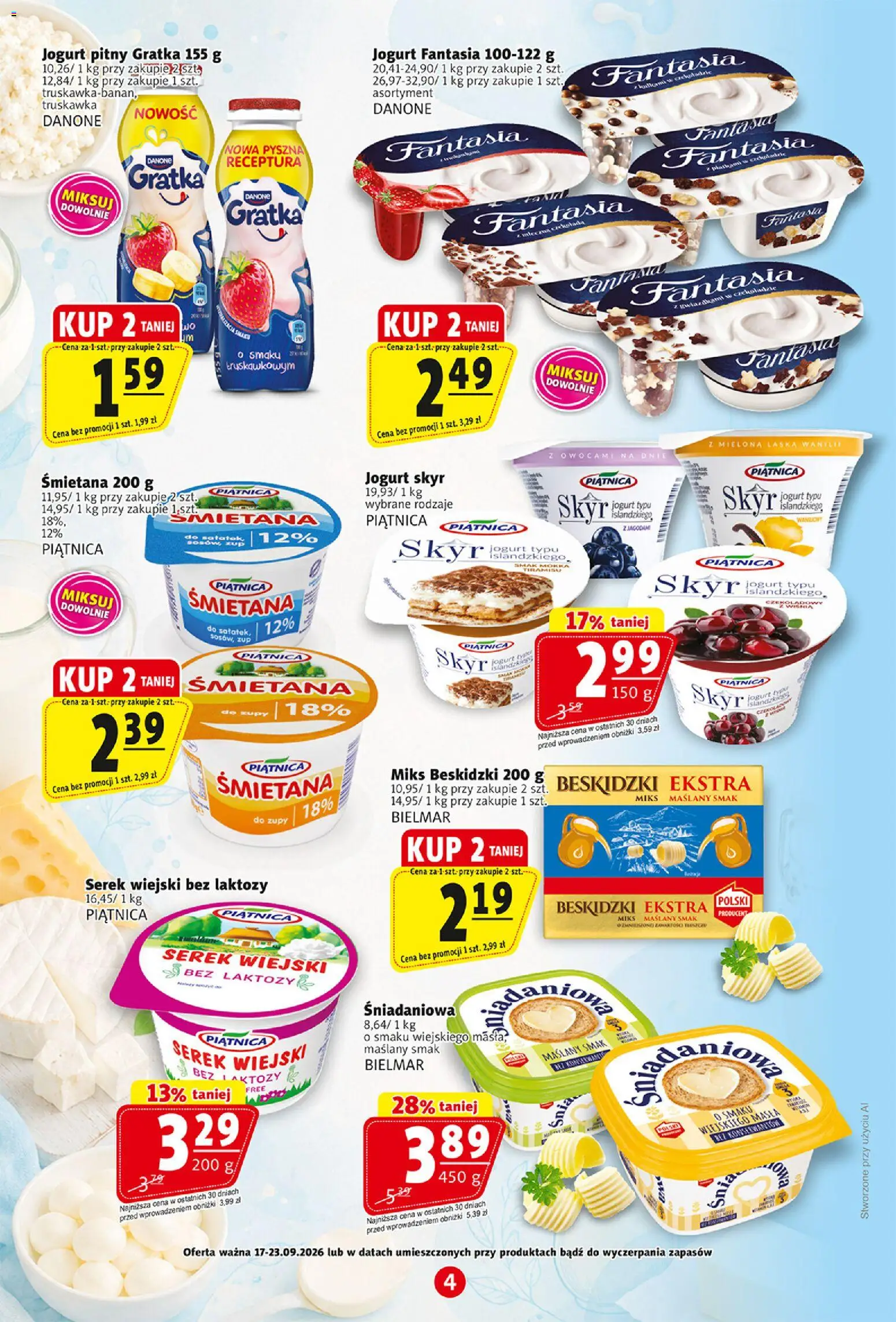 Prim Market gazetka od 17.09.2026 | Strona: 4 | Produkty: Zupy, Bez laktozy, Tiramisu, Śmietana