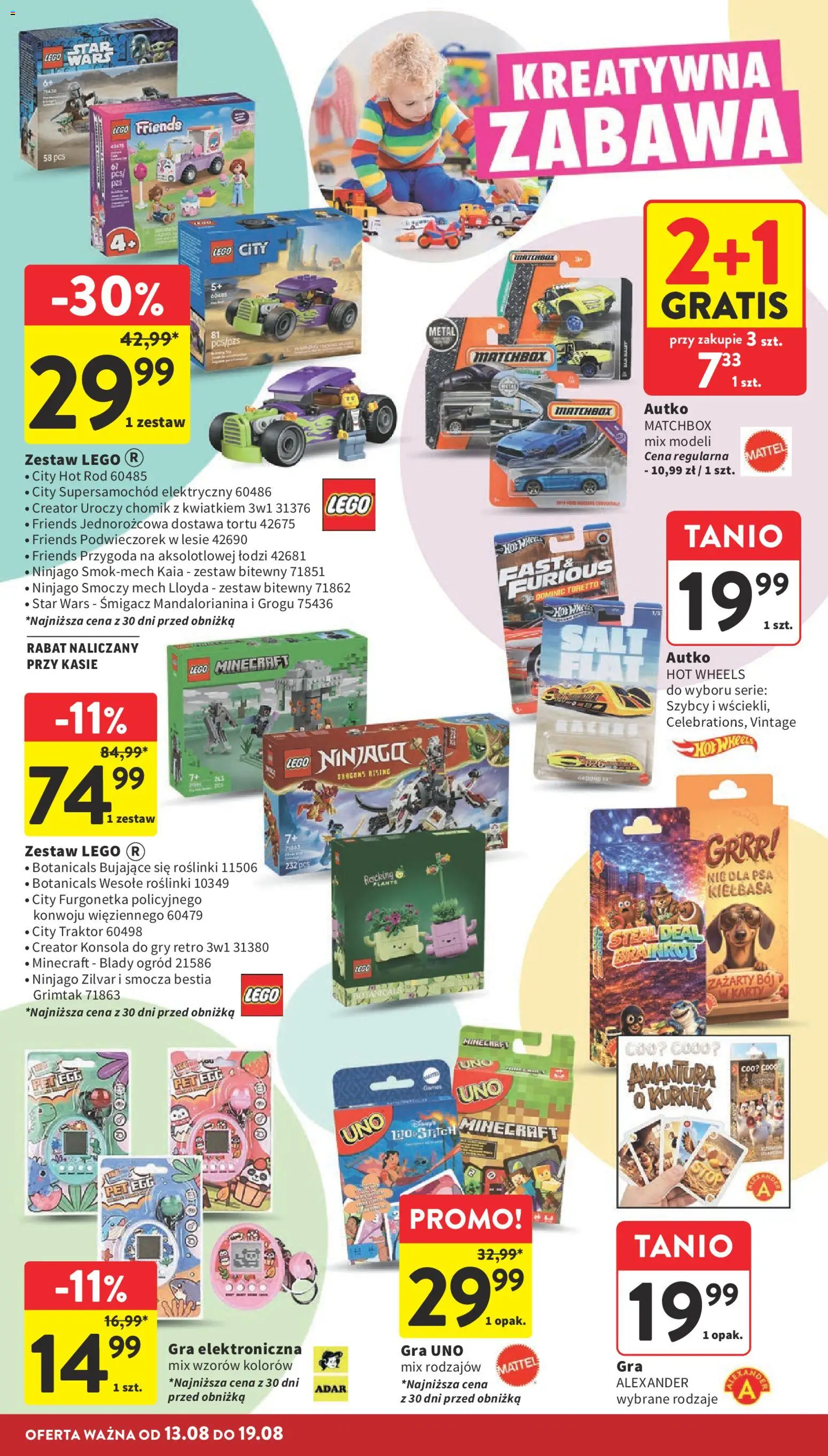 Intermarche gazetka od 13.08.2026 | Strona: 40 | Produkty: Kiełbasa, Gra, Hot wheels, LEGO Friends